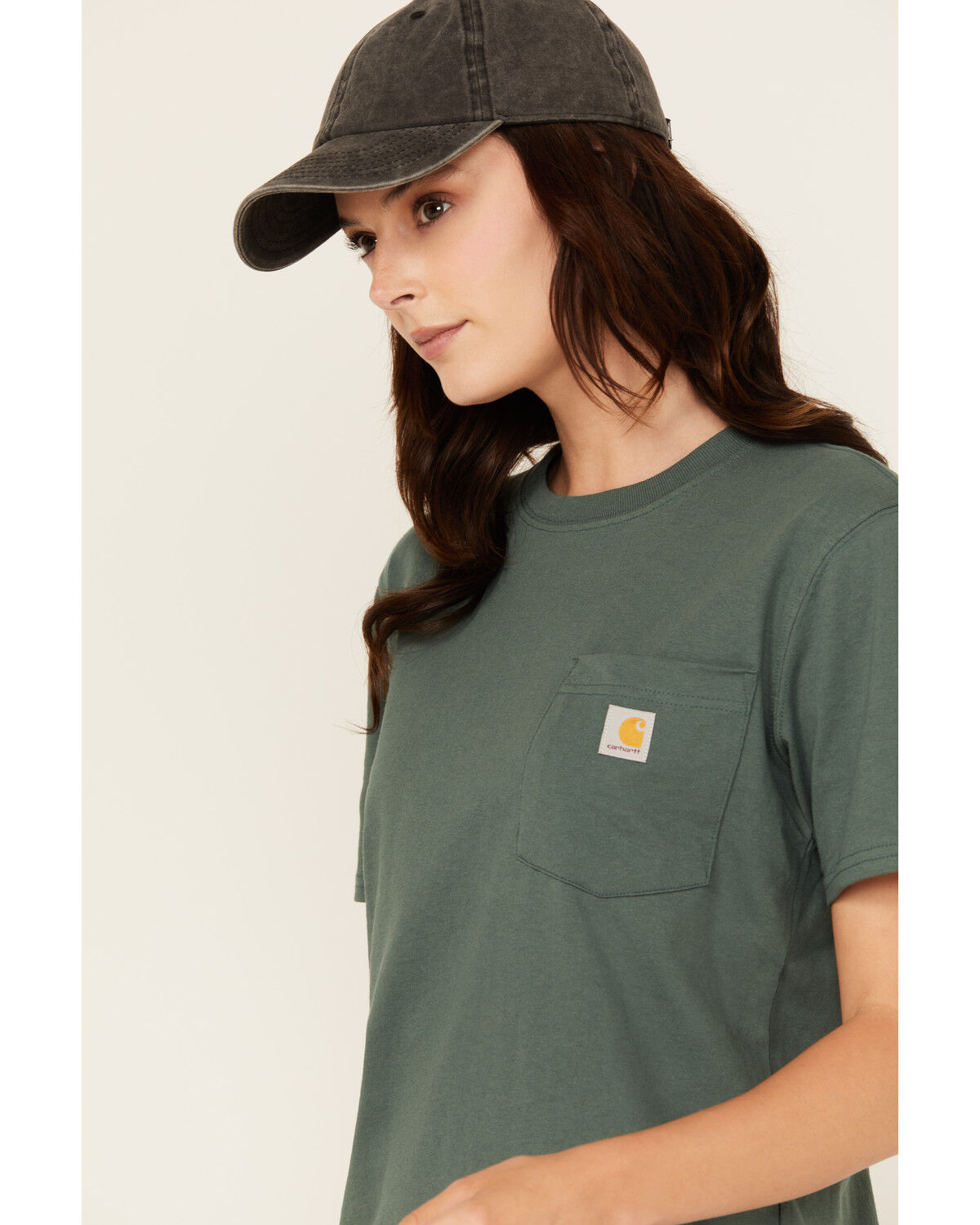 Carhartt Women's Logo Loose Fit Heavyweight Short Sleeve Pocket Tee