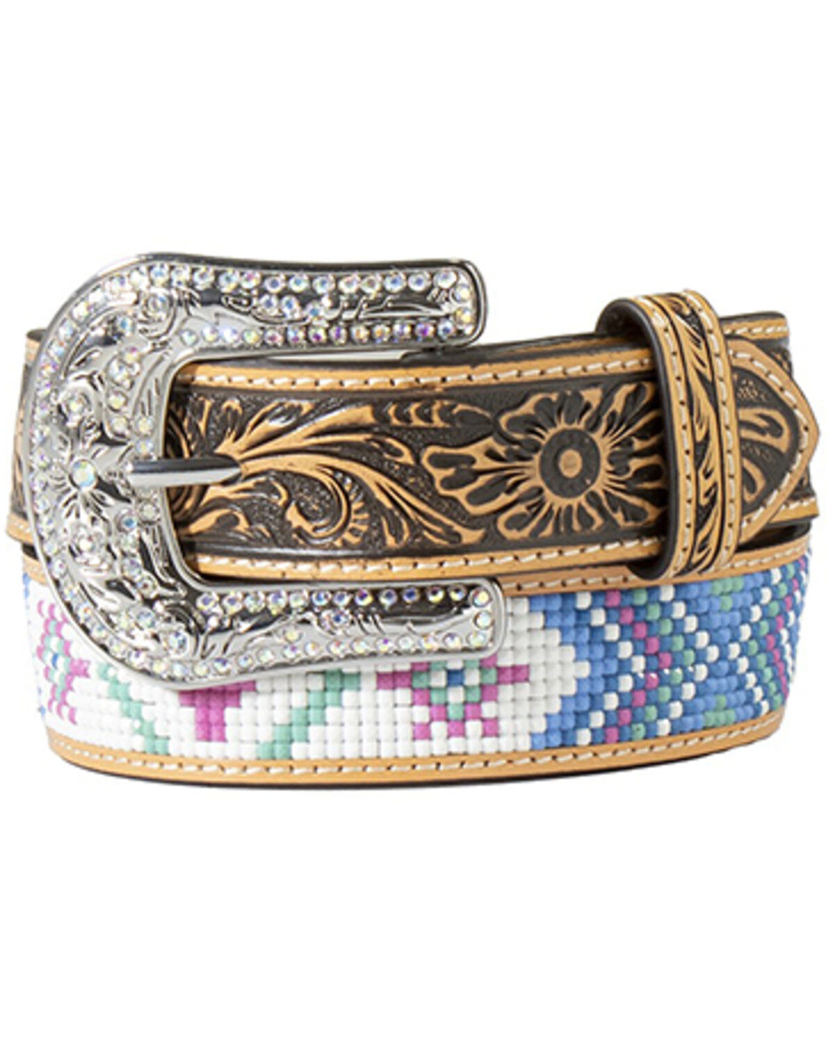 M & F Western Girls' Southwestern Tooled Belt