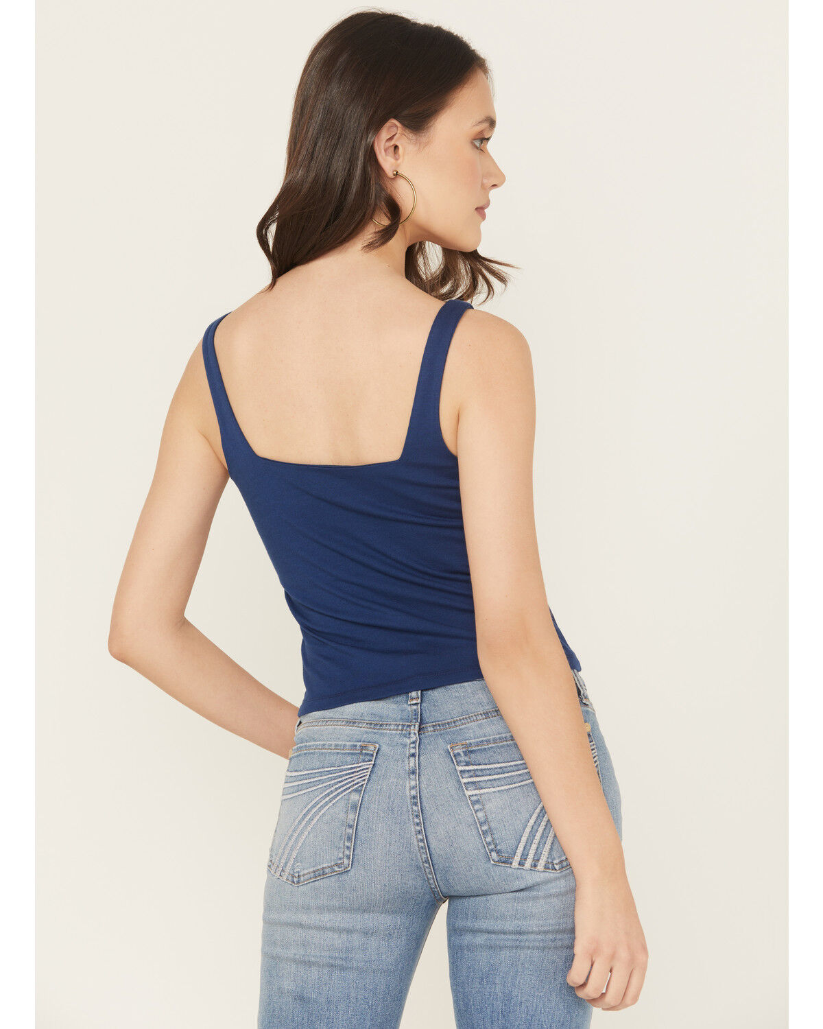 Rock & Roll Denim Women's Square Neck Buckle Tank