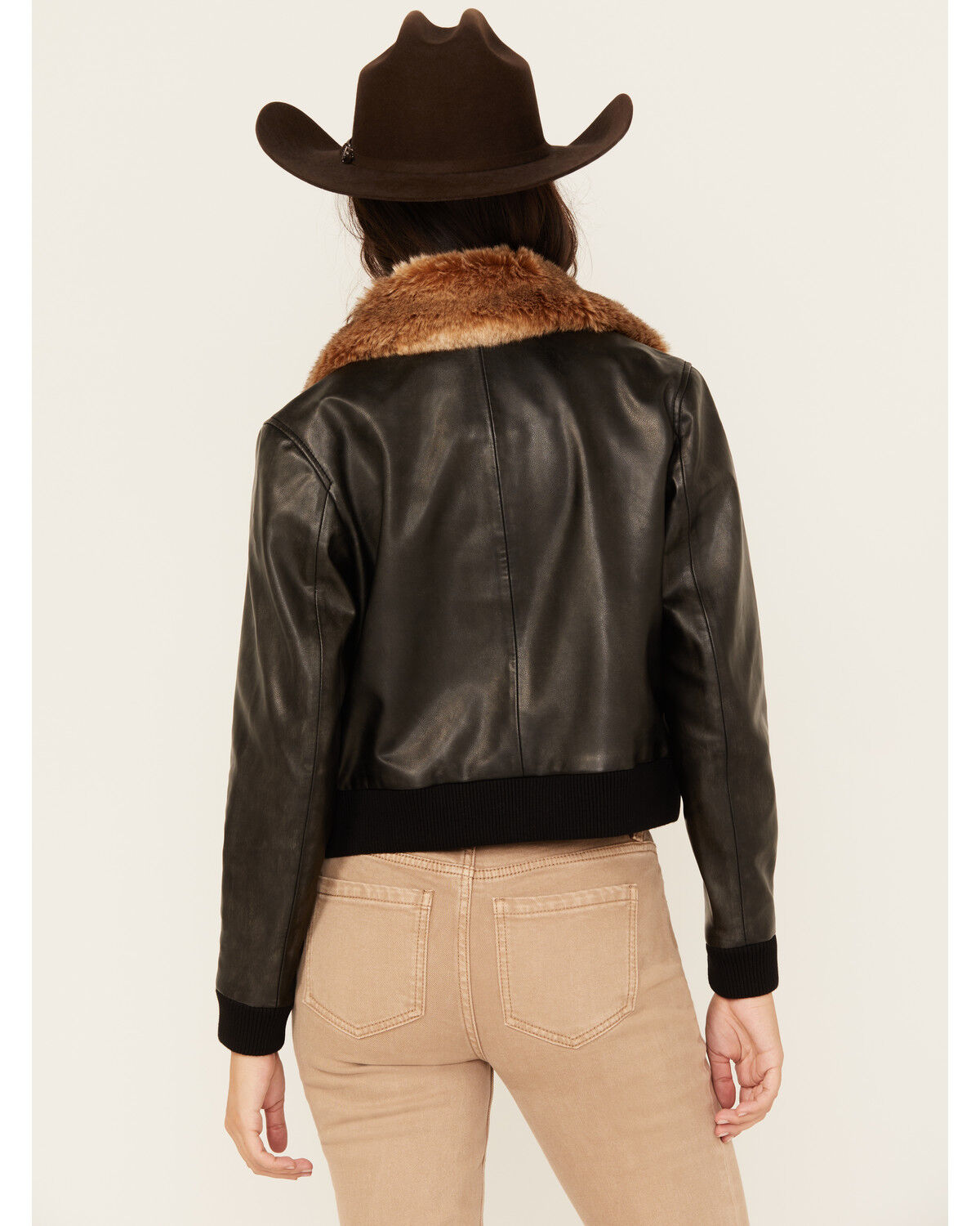 Cleo + Wolf Women's Casey Faux Fur Collar Jacket