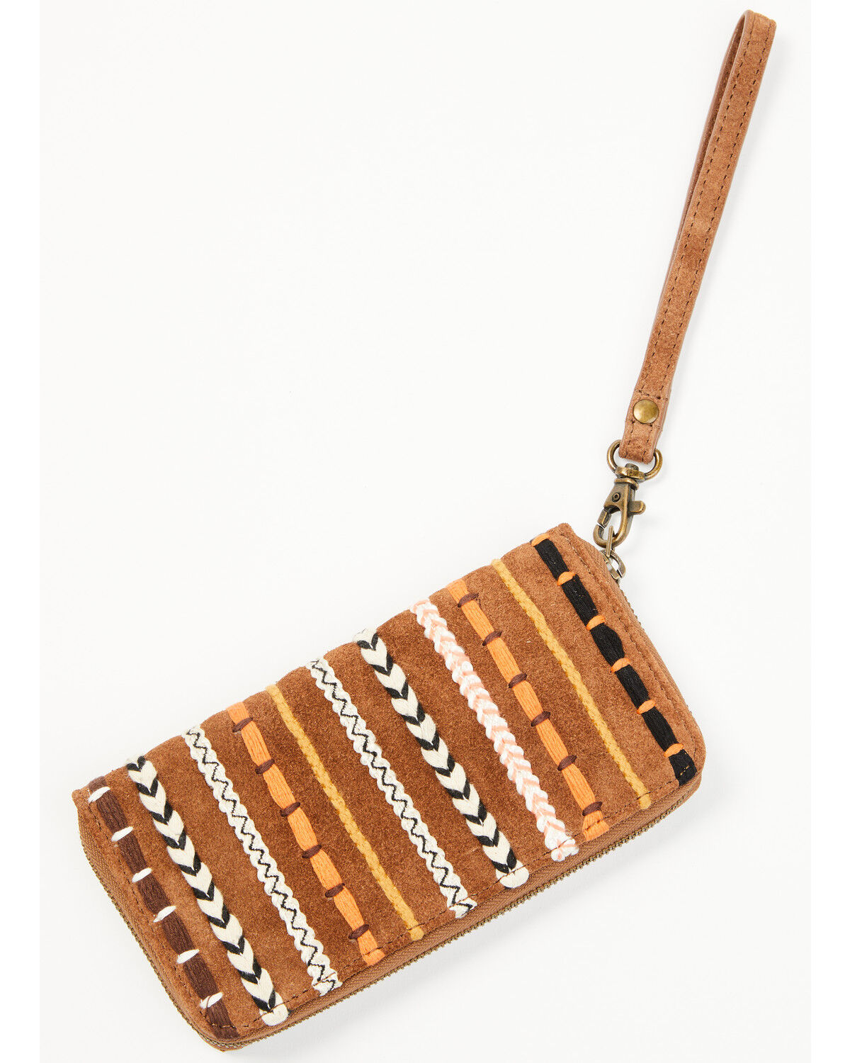 Shyanne Women's Wysteria Suede Woven Striped Wristlet Wallet