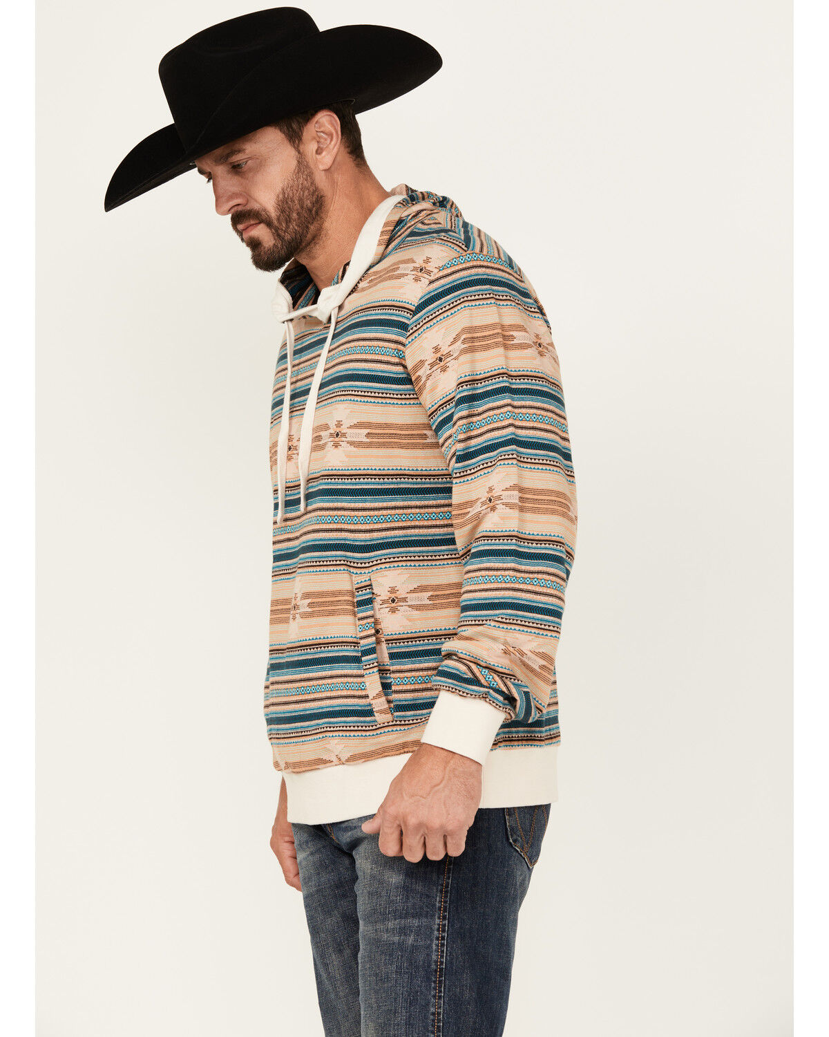 Rock & Roll Denim Men's Southwestern Print Hooded Sweatshirt