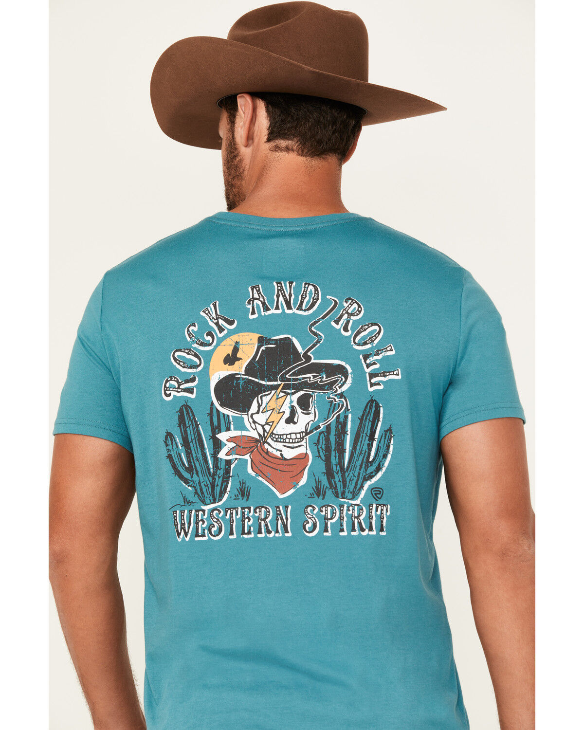 Rock & Roll Denim Men's Cowboy Skull Short Sleeve Graphic T-Shirt