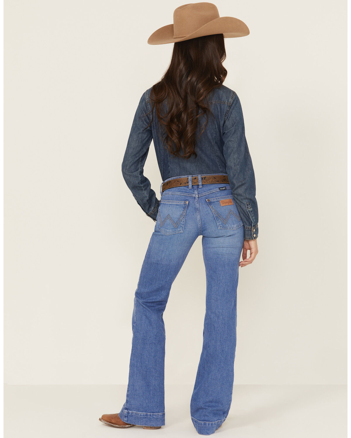 Wrangler Retro Women's Mae Medium Wash Mid Rise Trouser Denim Jeans