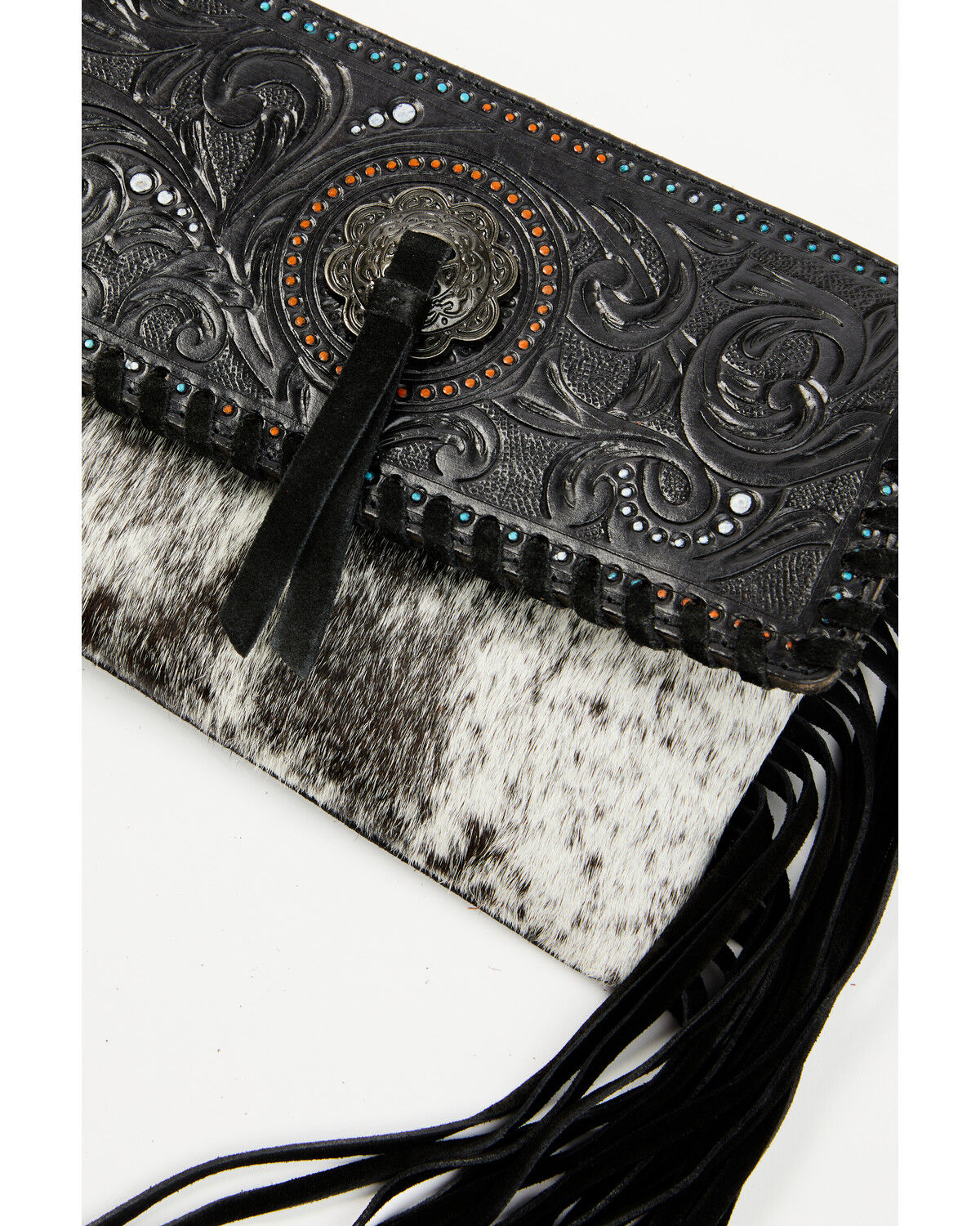Shyanne Women's Cassidy Hair-On Tooled Leather Crossbody