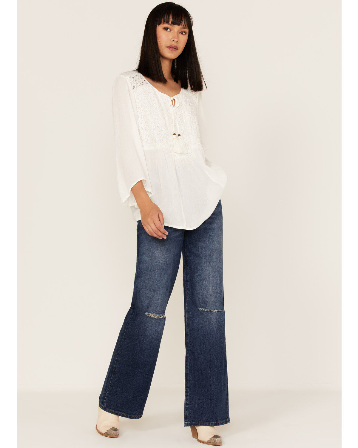 Cotton & Rye Women's Long Puff Sleeve Top