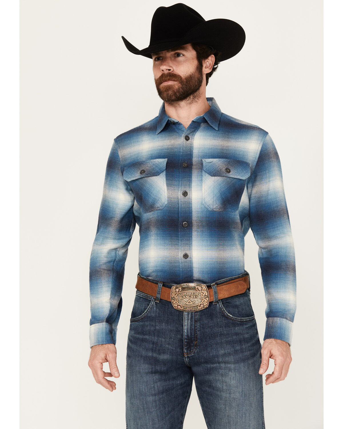 Pendleton Men's Burnside Plaid Long Sleeve Button-Down Flannel Shirt