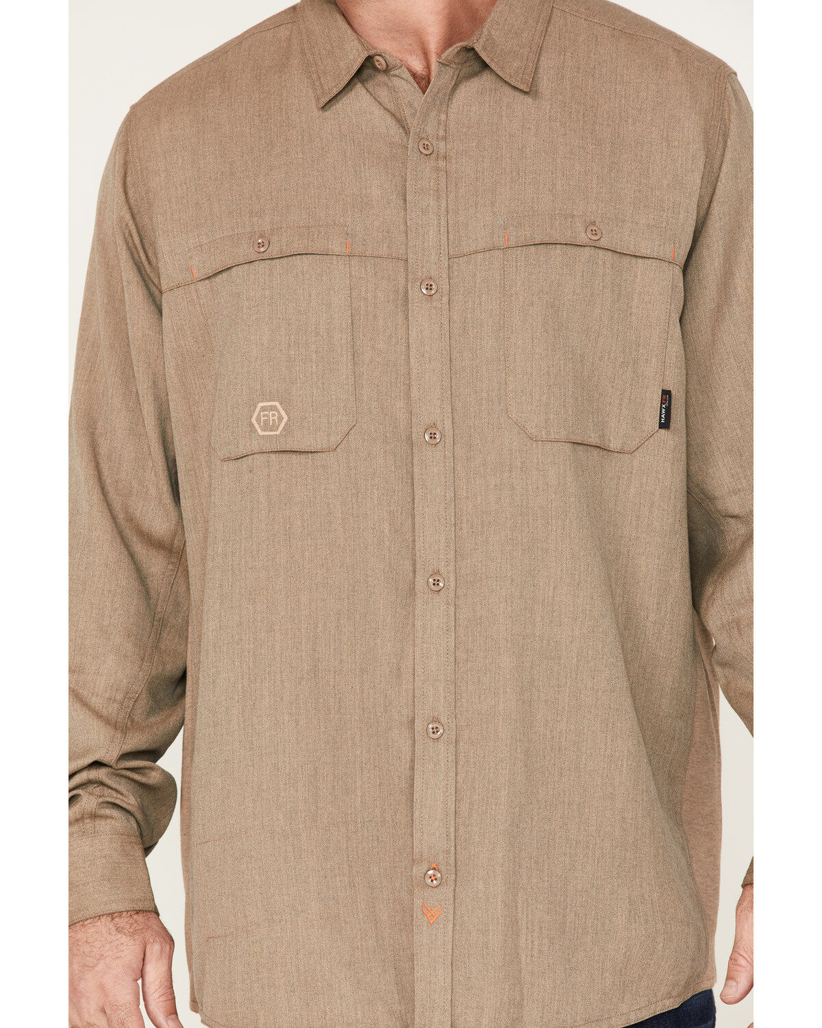 Hawx Men's FR Vented Solid Long Sleeve Button-Down Work Shirt