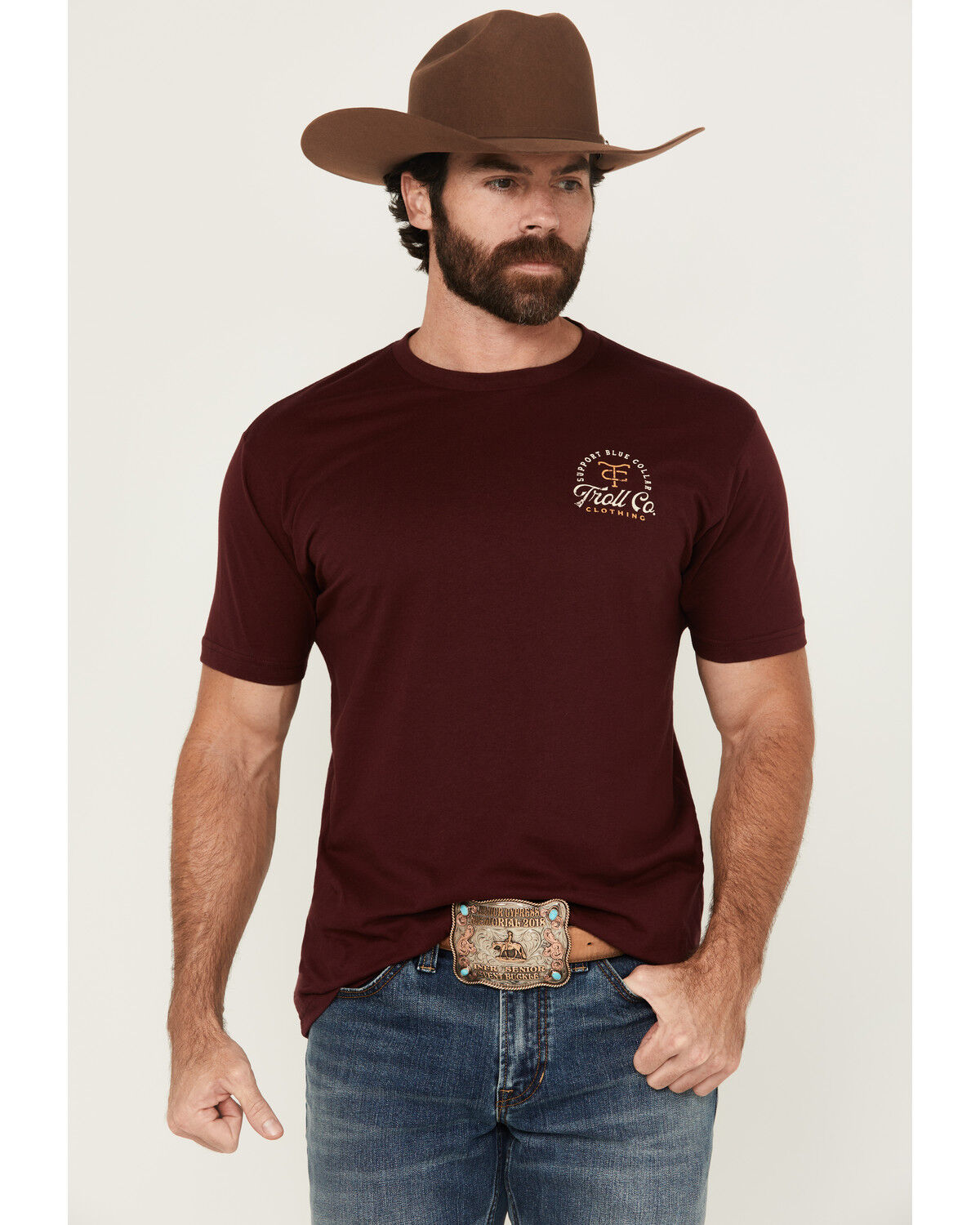 Troll Co Men's Homestead Logo Short Sleeve Graphic Work T-Shirt