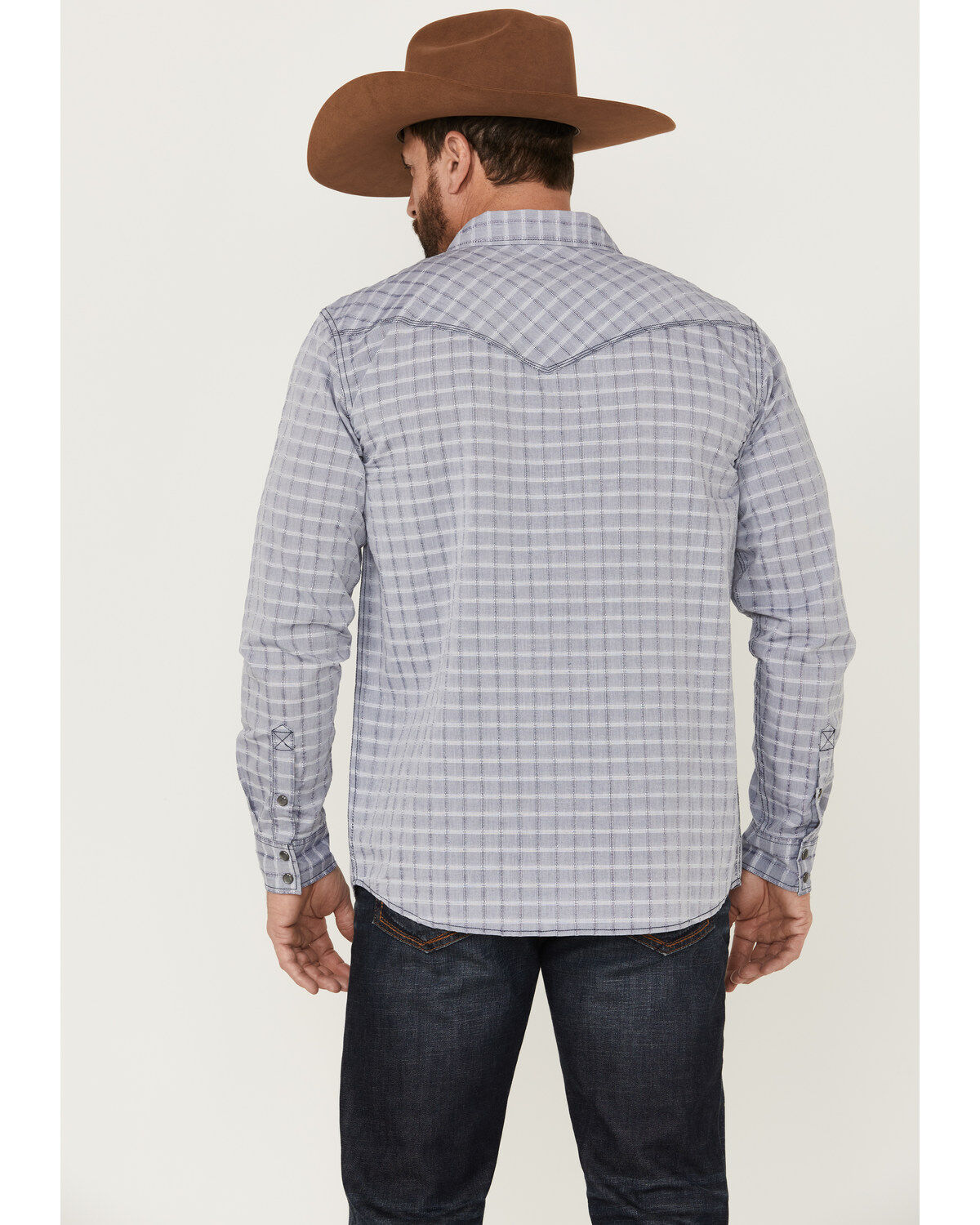 Moonshine Spirit Men's Jail Break Plaid Long Sleeve Snap Western Shirt