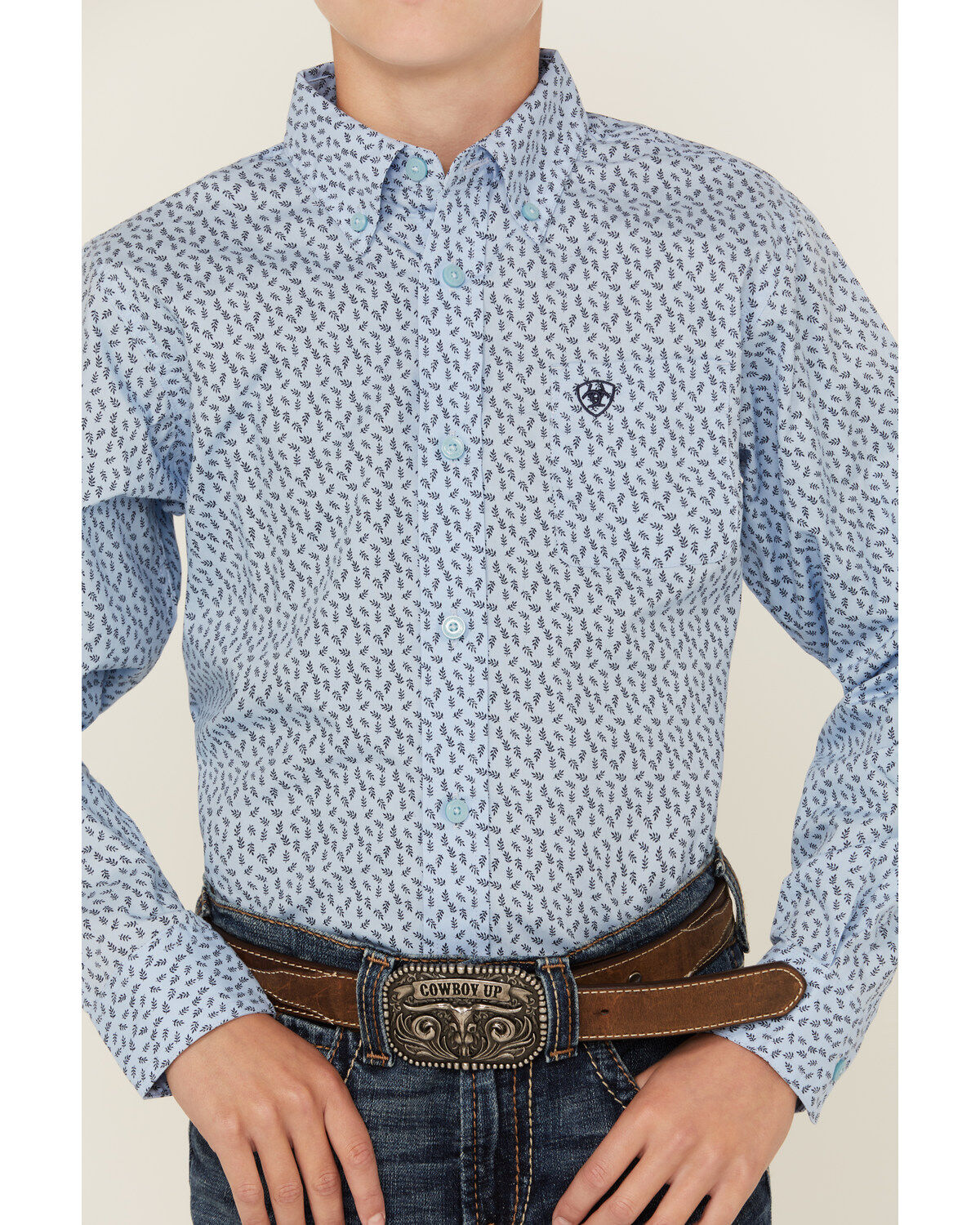 Ariat Boys' Classic Floral Long Sleeve Button-Down Western Shirt