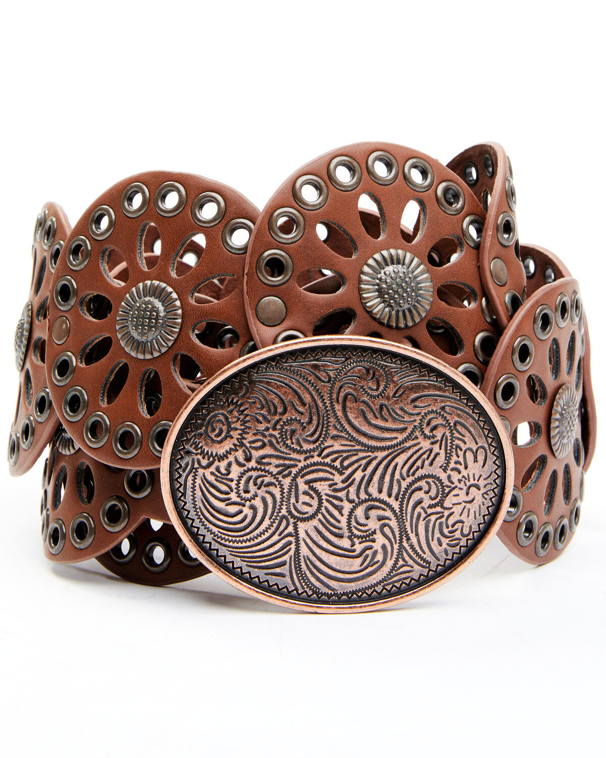 Cowgirls Rock Women's Round Concho Western Belt