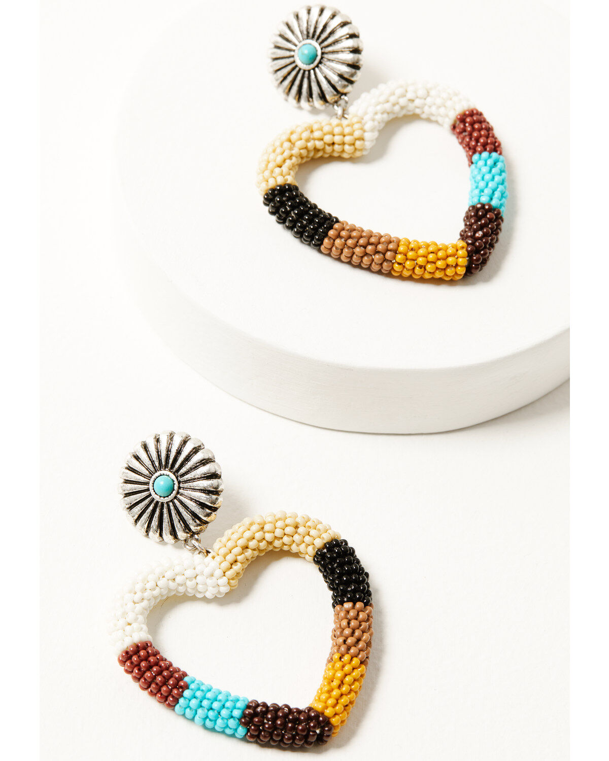 Shyanne Women's Americana Beaded Heart Earrings