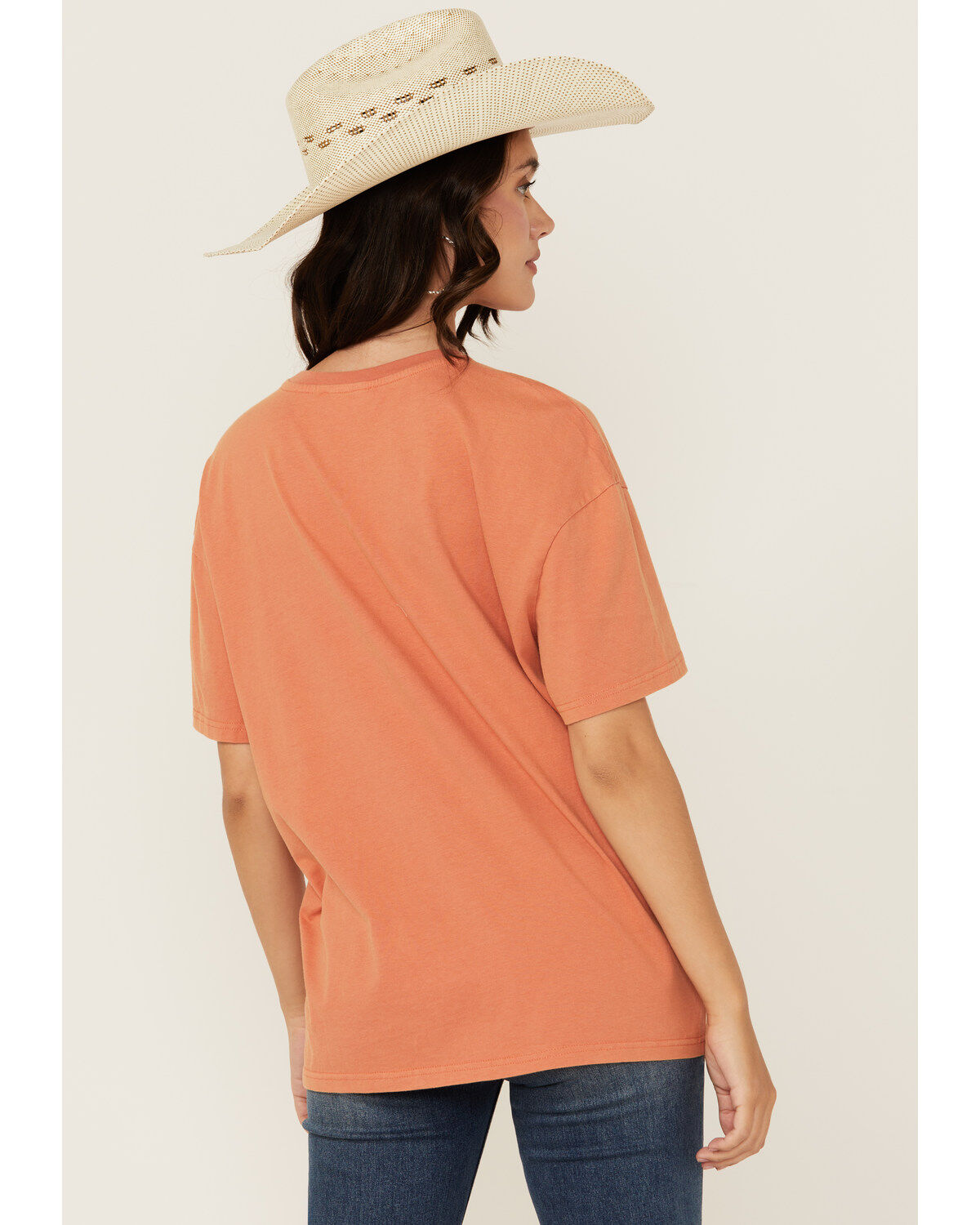 Blue B Women's Embroidered Smiley Rodeo Short Sleeve Graphic Tee