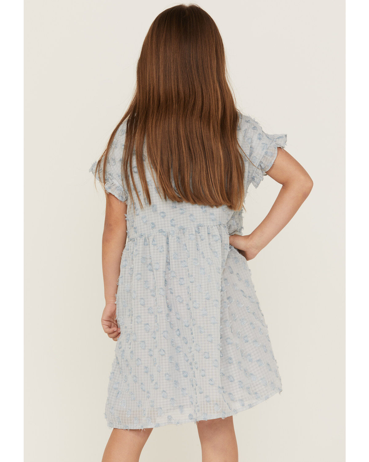 Hayden Girls' Ruffle Sleeve Swiss Dot Tunic Mini Dress