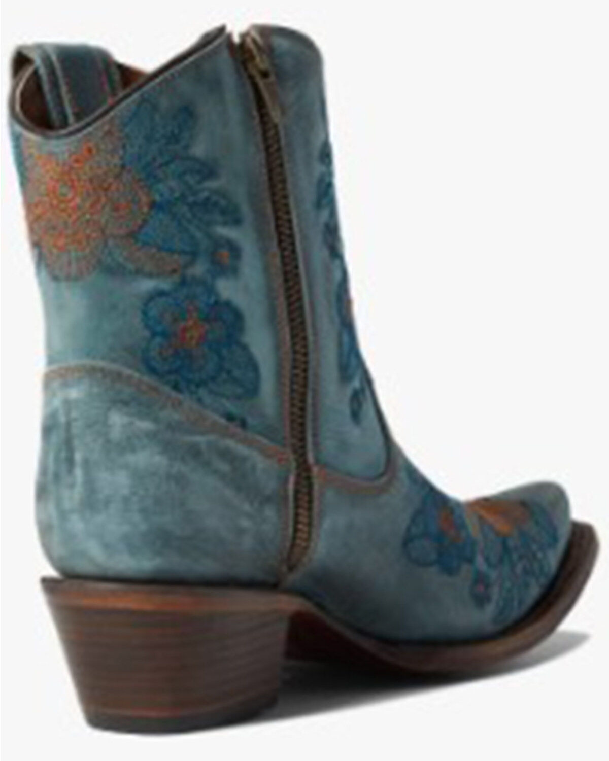 Corral Women's Flower Embroidered Ankle Western Booties - Snip Toe
