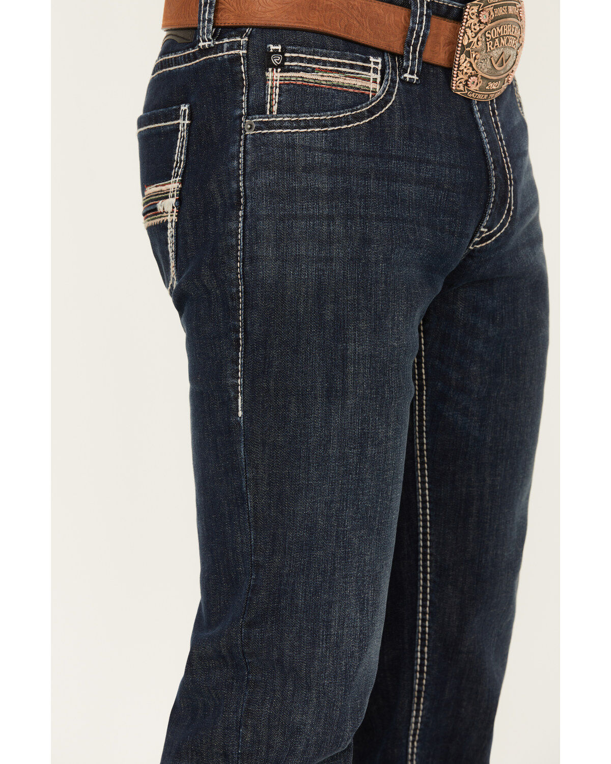 Rock & Roll Denim Men's Revolver Dark Vintage Wash Slim Straight Reflex Denim Jeans