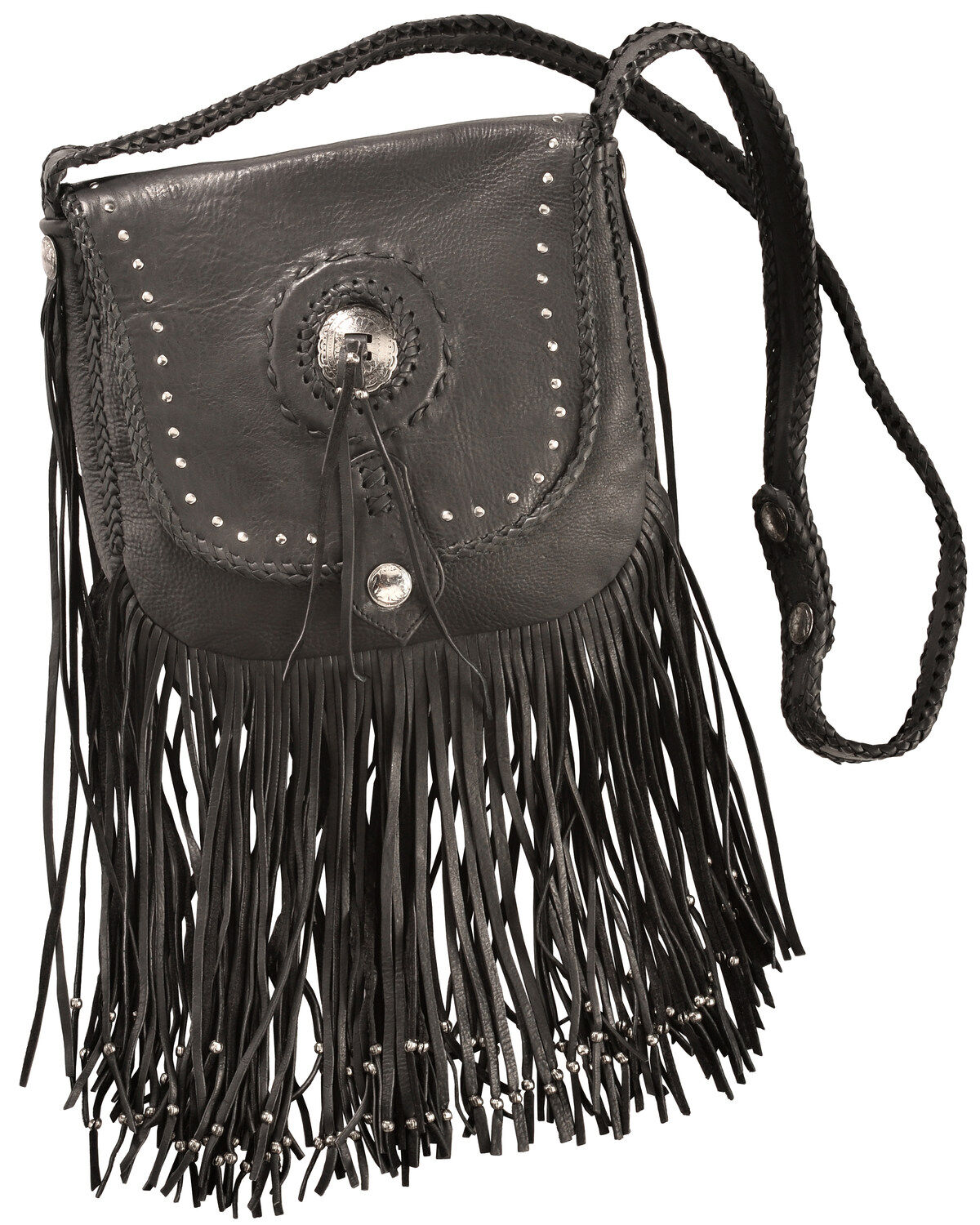 Kobler Leather Women's Concho and Flutted Beads Bag
