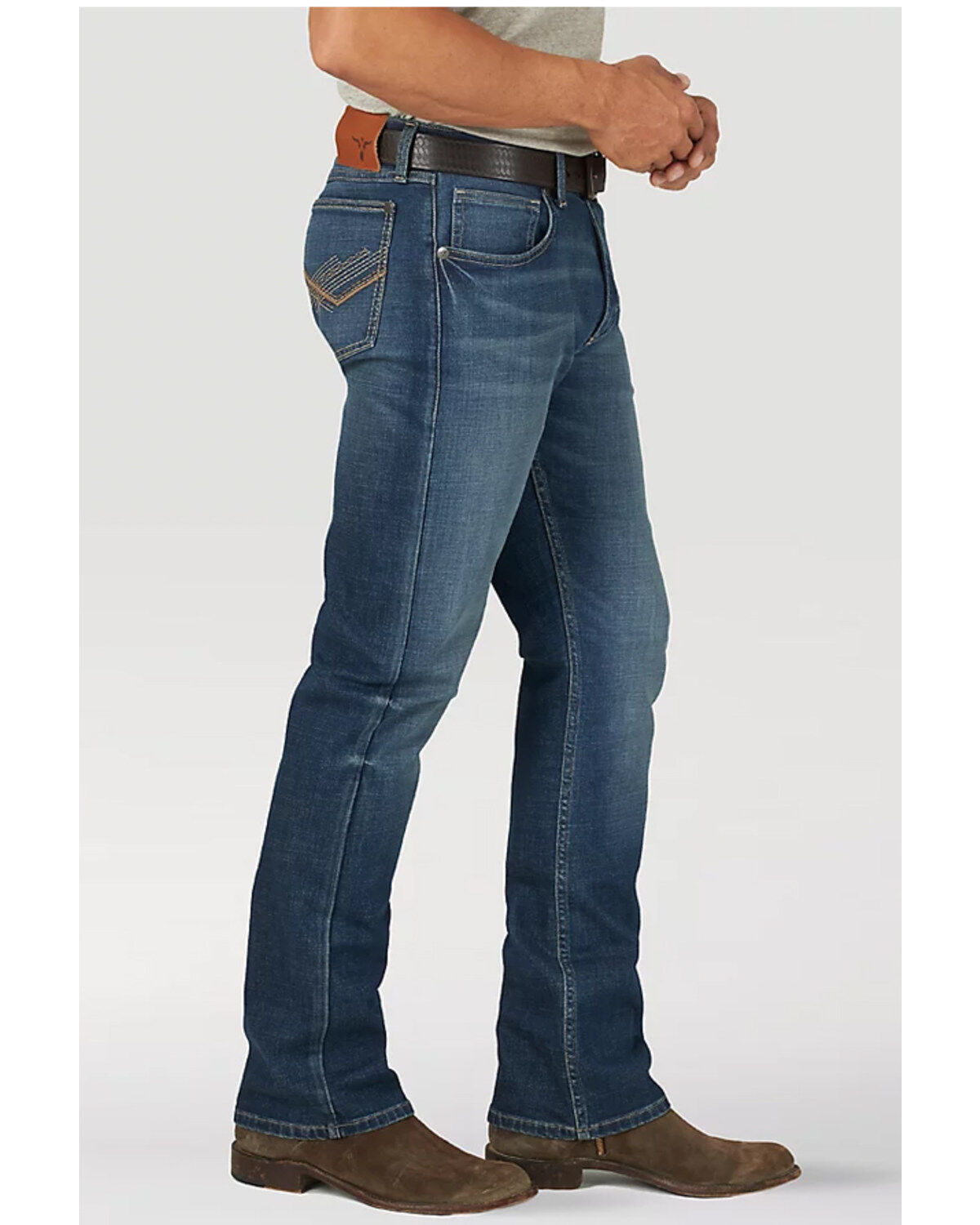 Wrangler 20X Men's No.42 Vintage Dark Wash Stretch Slim Brumsley Bootcut Jeans - Tall
