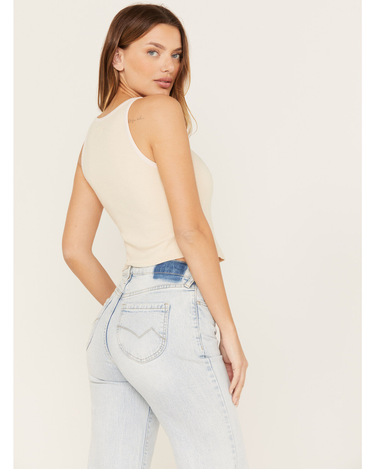 Cleo + Wolf Women's Cropped Ribbed Tank Top