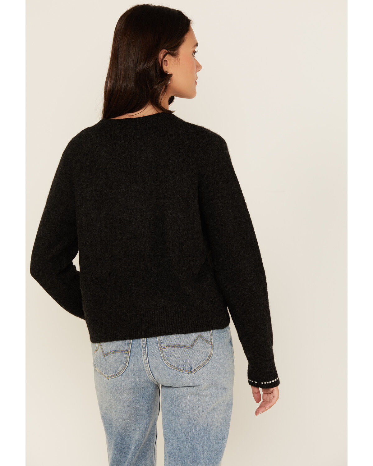 White Crow Women's Howdy Stitched Long Sleeve Sweater