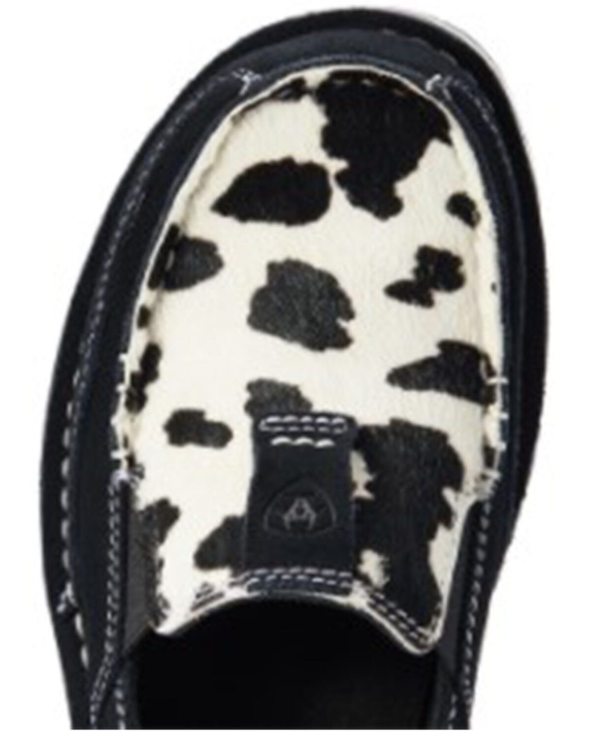 Ariat Women's Suede Cow Print Hair-On Casual Slip-On Cruiser - Moc Toe