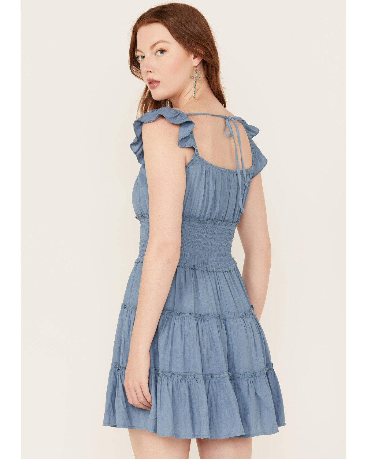 Trixxi Women's Smocked Waist Mini Dress