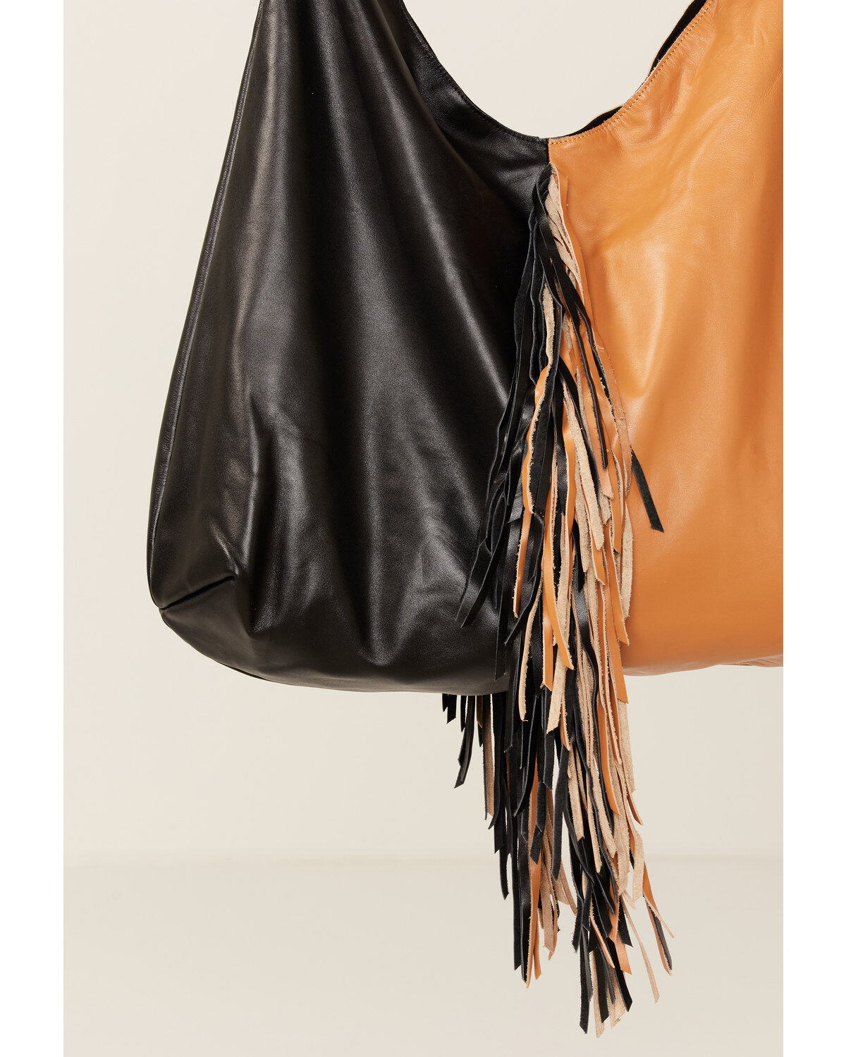 Understated Leather Women's Oversized Fringe Shoulder Bag
