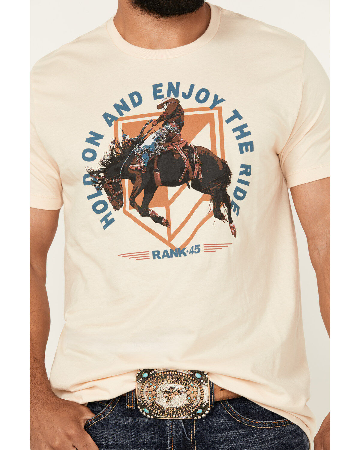 RANK 45® Men's Hold On And Enjoy The Ride Short Sleeve Graphic T-Shirt