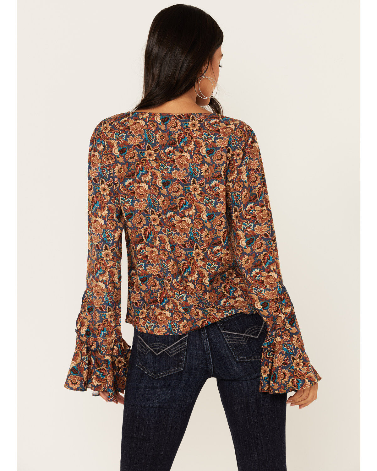 Idyllwind Women's Rouge Paisley Print Lace-Up Top