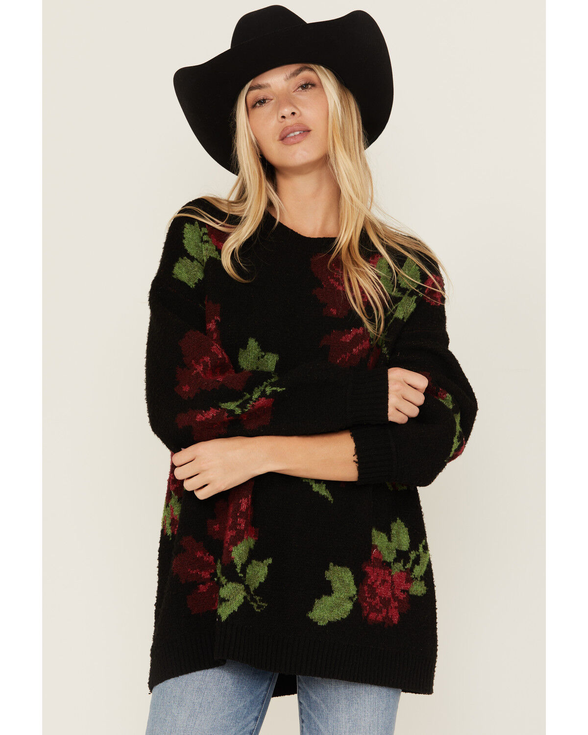 Show Me Your Mumu Women's Rose Print Sweater
