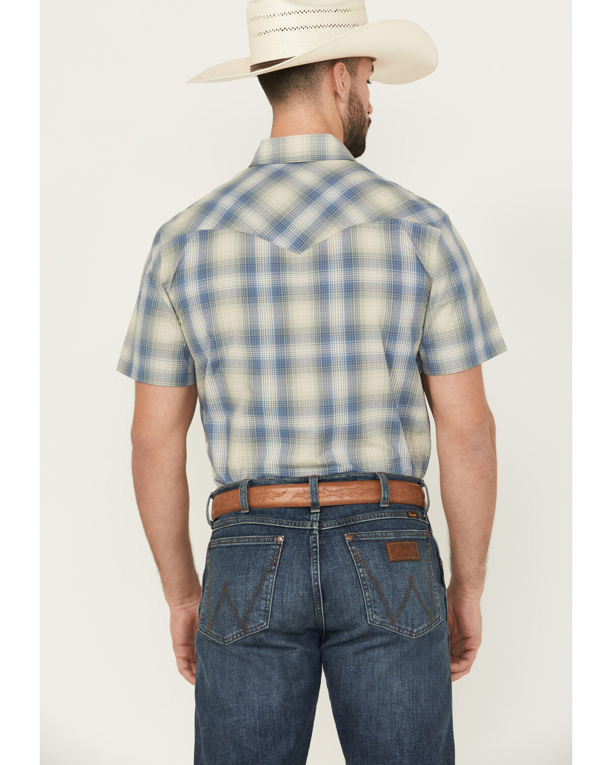 Pendleton Men's Frontier Plaid Print Short Sleeve Snap Stretch Western Shirt