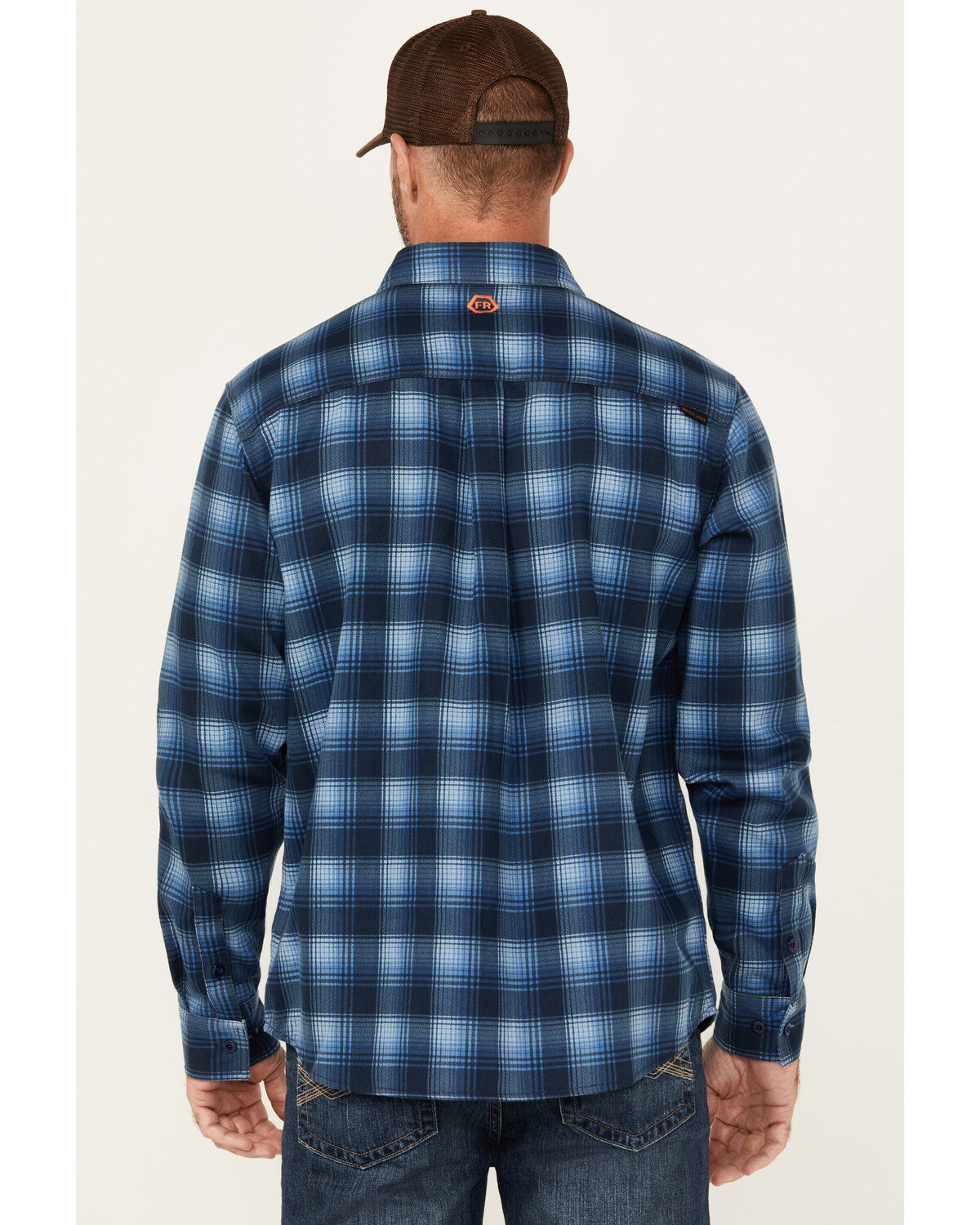 Hawx Men's FR Plaid Print Long Sleeve Button-Down Western Work Shirt