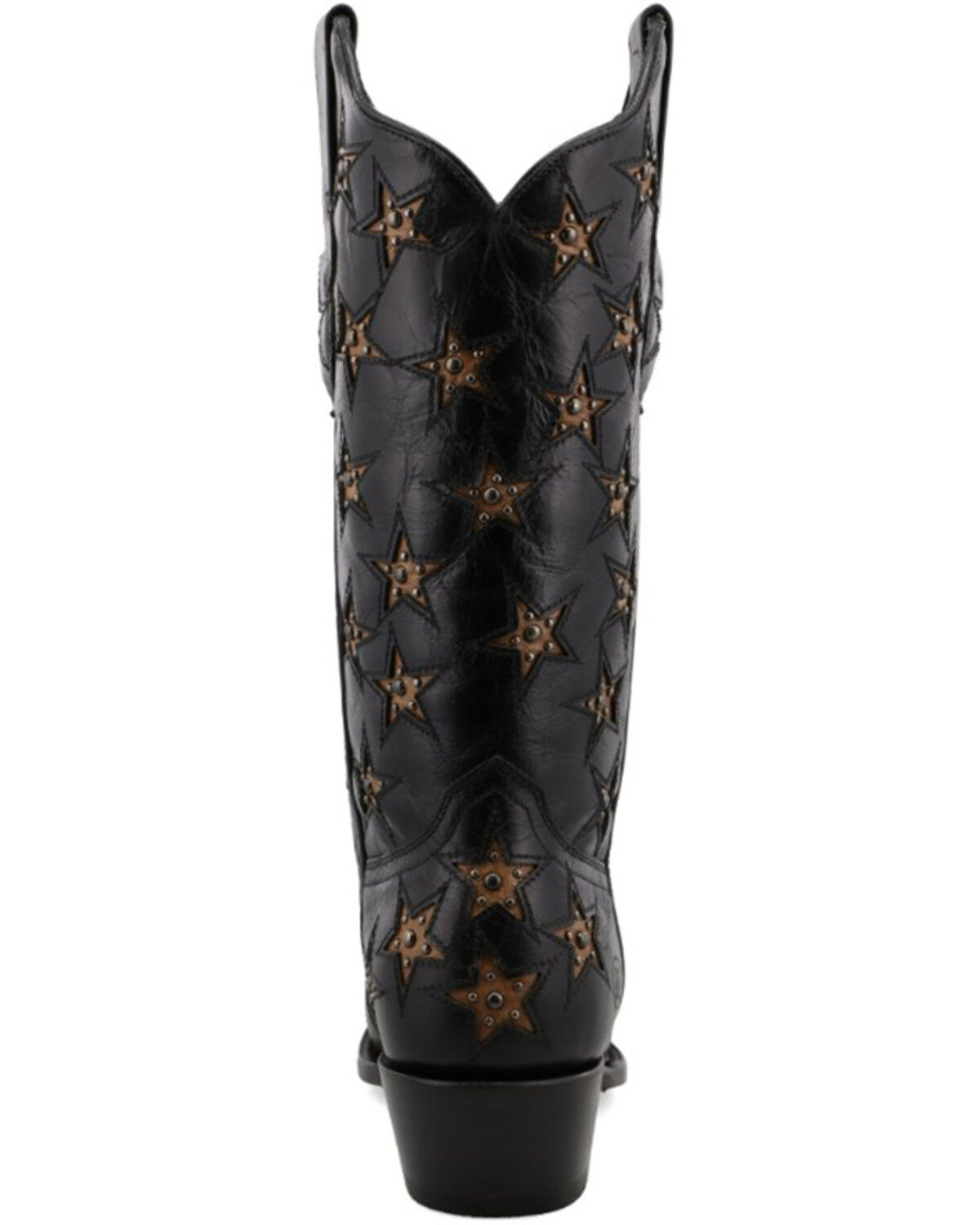 Black Star Women's Marfa Star Inlay Studded Leather Western Boot - Snip Toe