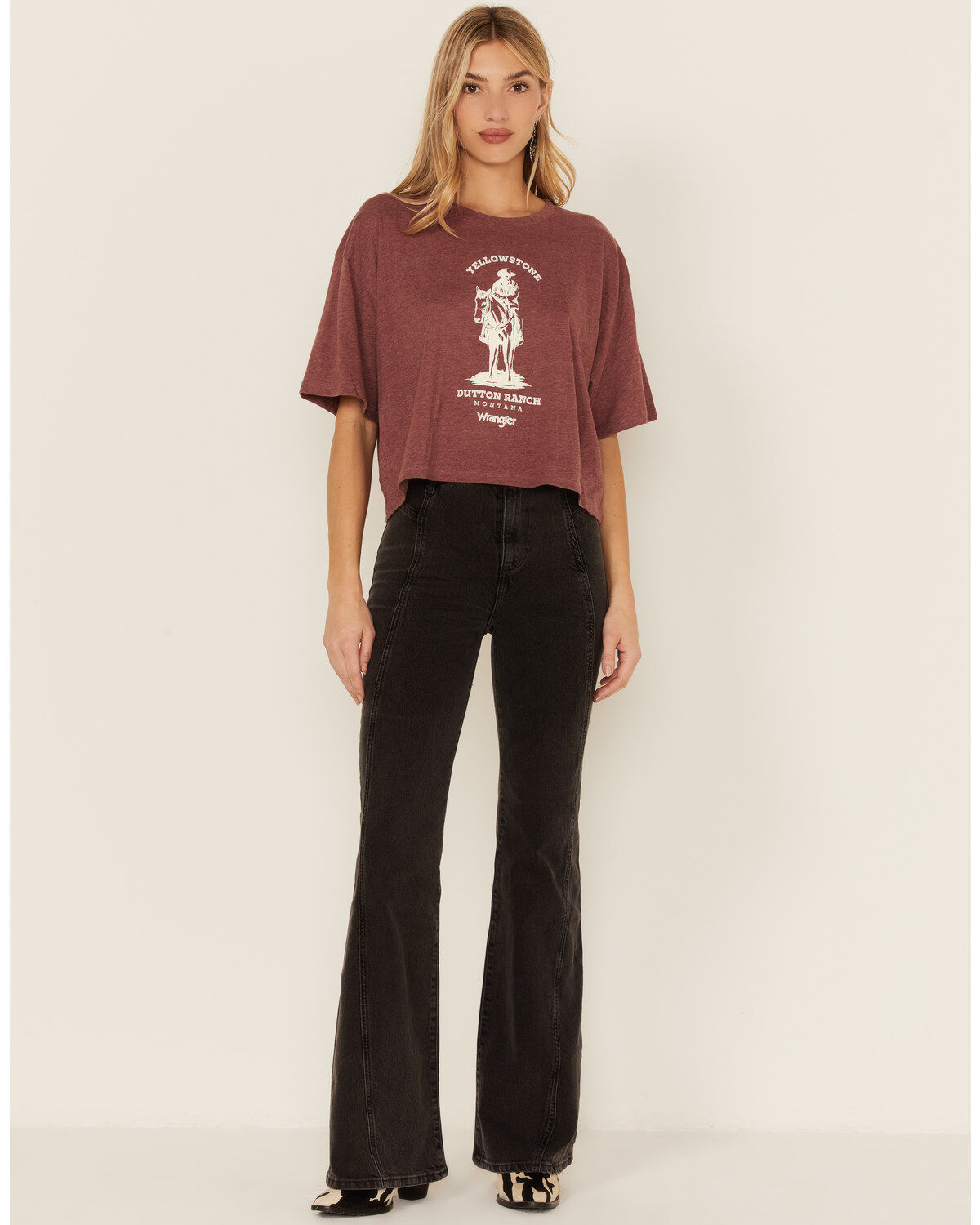 Wrangler Women's Yellowstone Horse Graphic Crop Tee