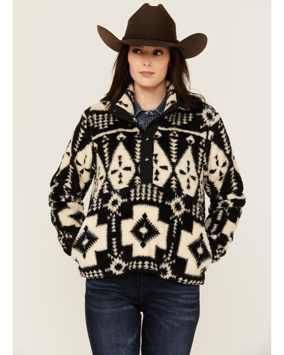 Ariat Women's Berber Southwestern Print Sherpa Pullover