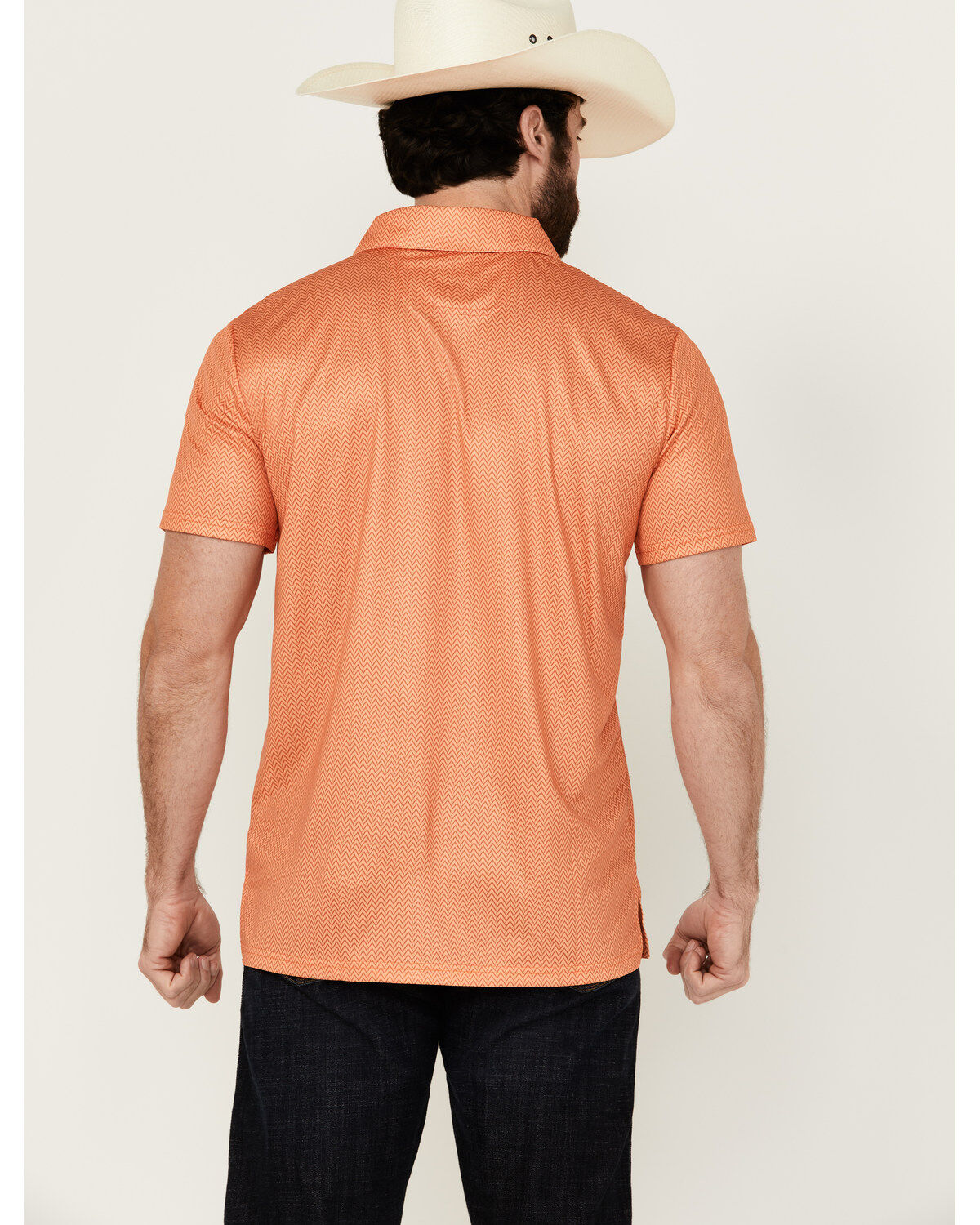 Rock & Roll Denim Men's Geo Print Short Sleeve Stretch Polo Shirt