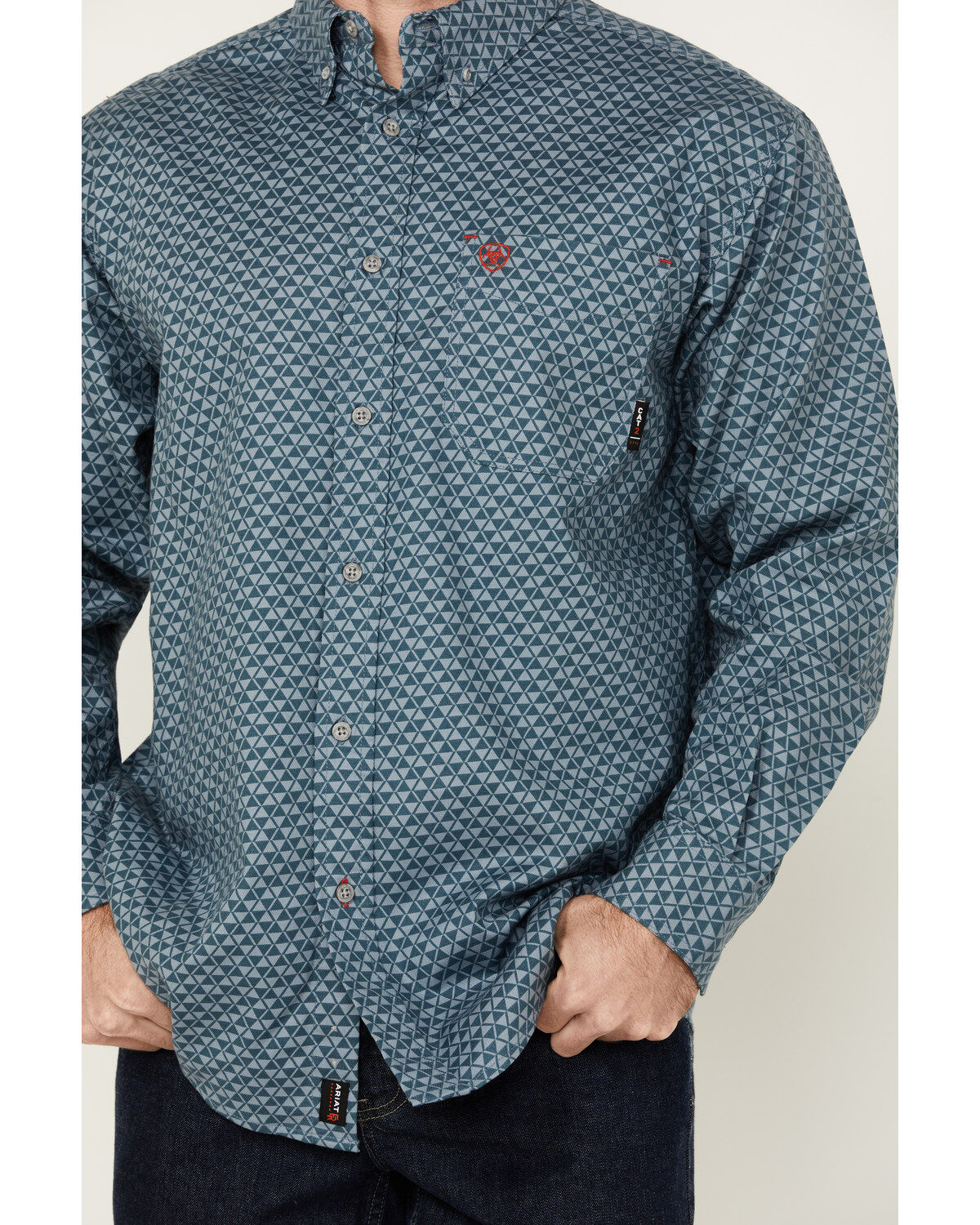 Ariat Men's FR Appalachia Geo Print Long Sleeve Button-Down Stretch Work Shirt