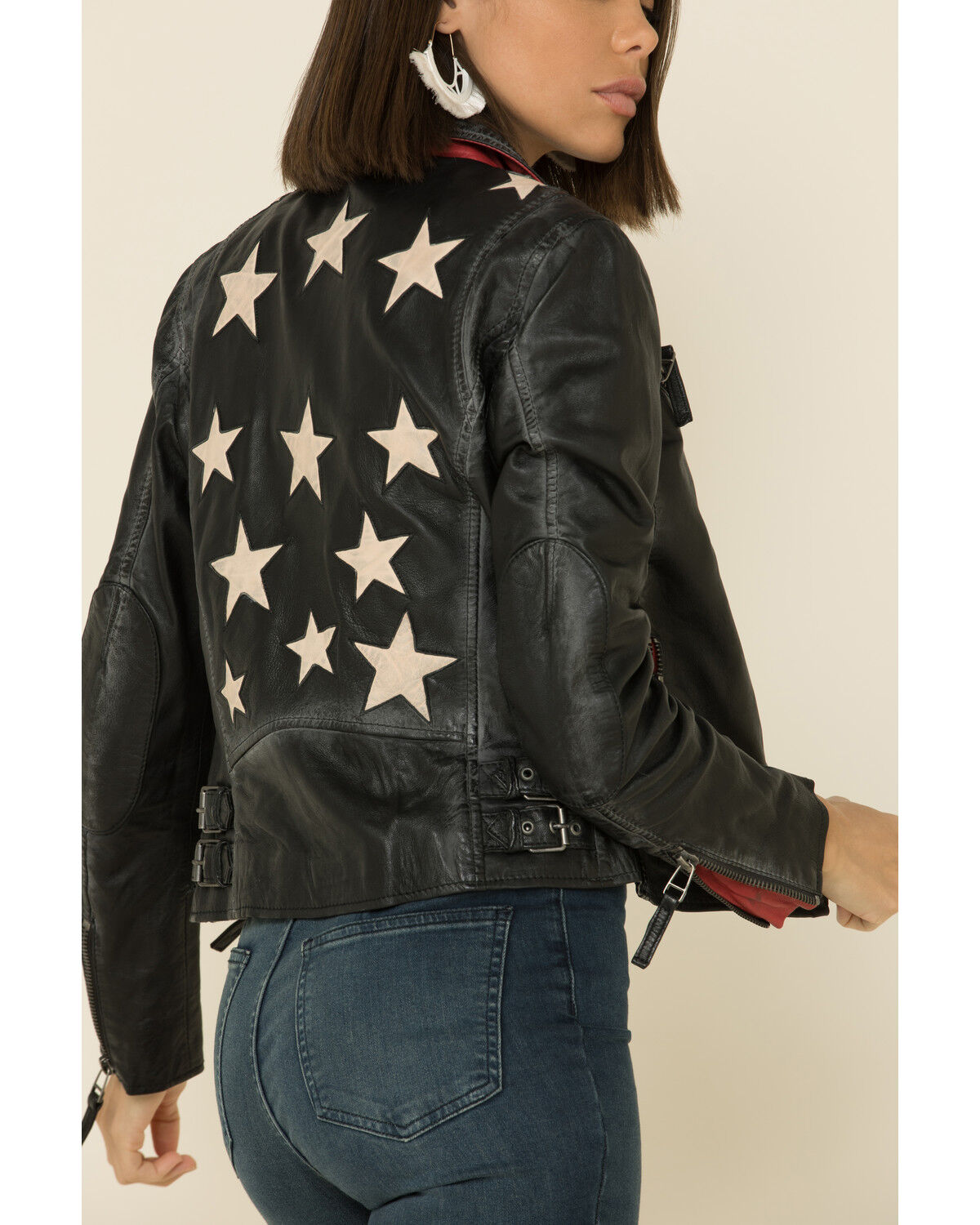 Mauritius Leather Women's Christy Scatter Star Leather Jacket