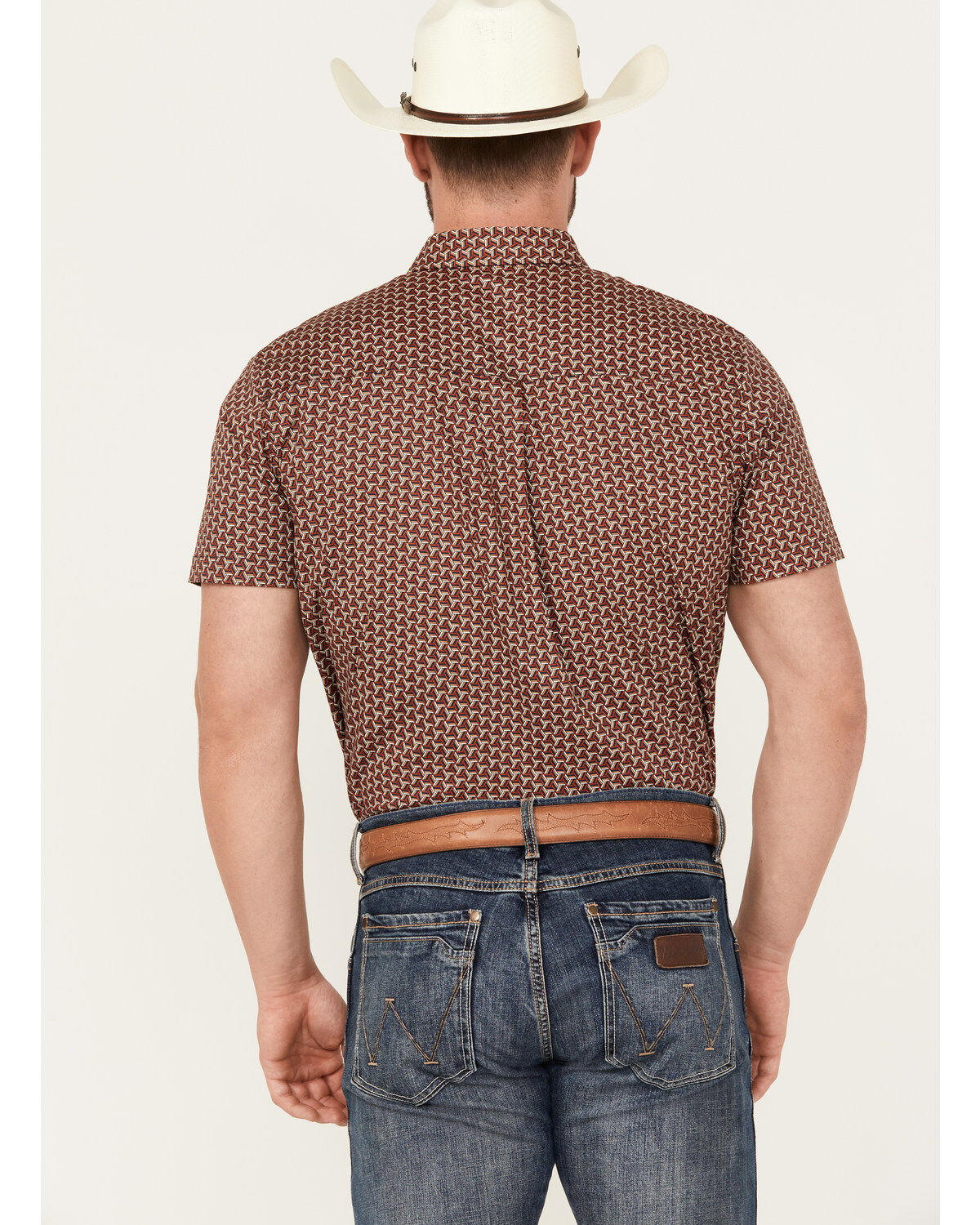 RANK 45® Men's Baytown Geo Print Short Sleeve Button-Down Western Shirt