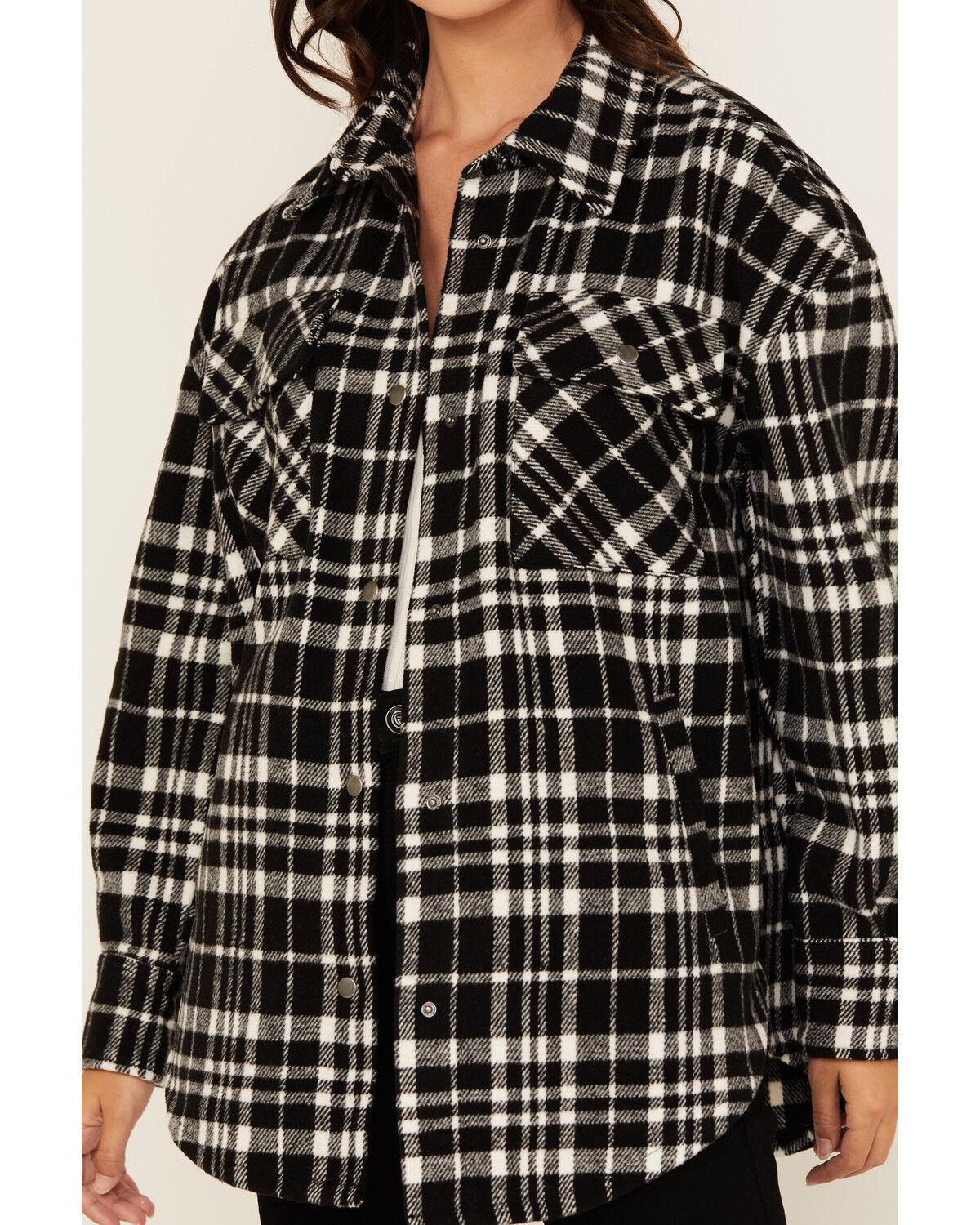 Fornia Women's Plaid Print Shacket
