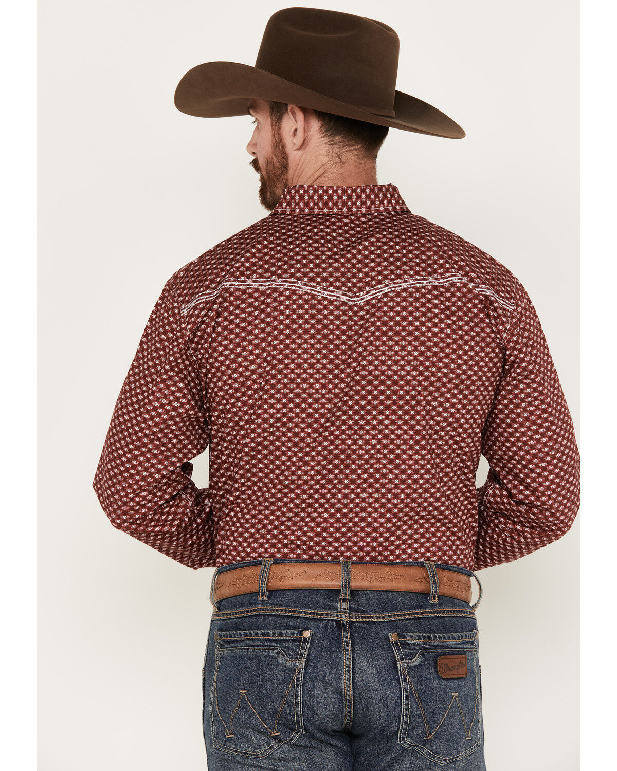 Cowboy Hardware Men's Rolodex Geo Print Long Sleeve Pearl Snap Western Shirt