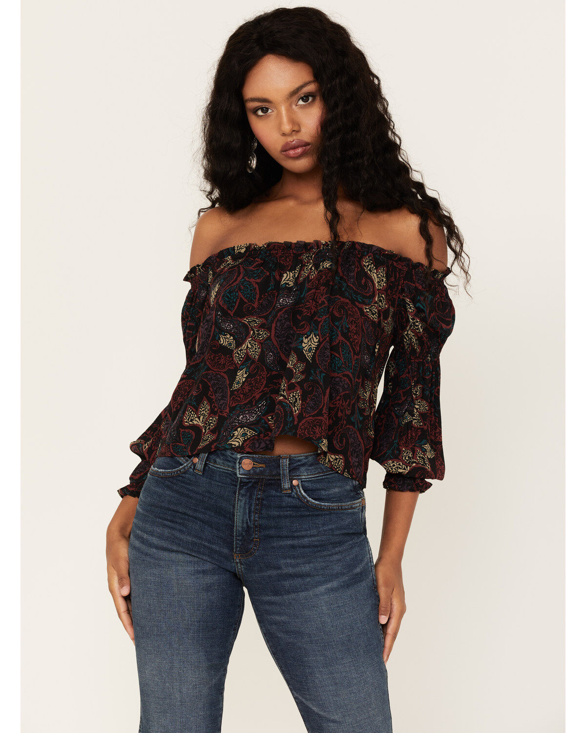 Shyanne Women's Paisley Print Off-Shoulder Top