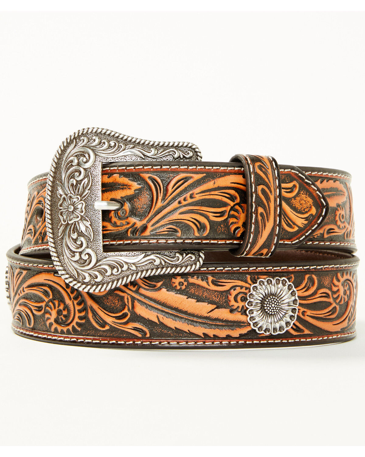 Shyanne Women's Floral Studded Tooled Belt