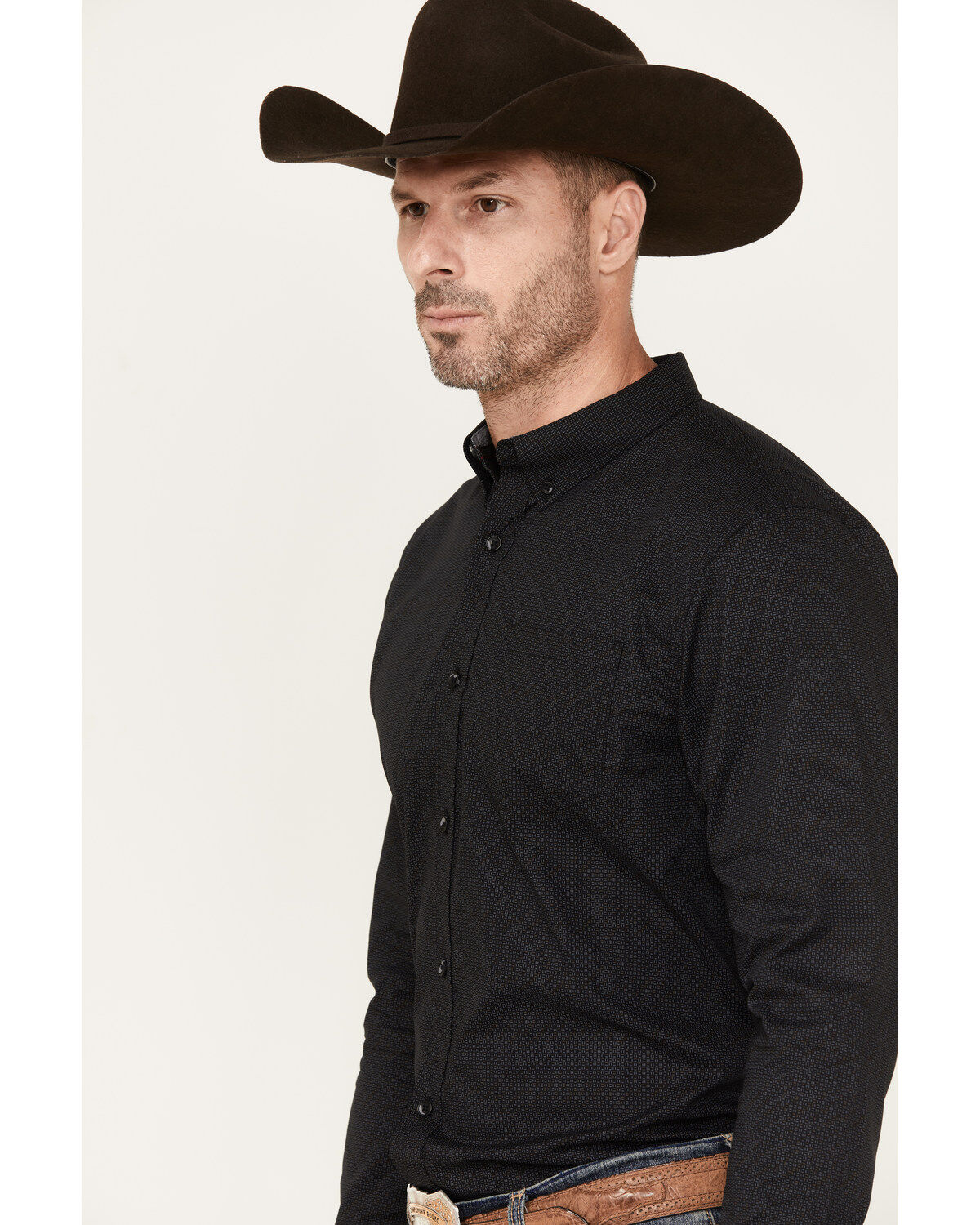 Cody James Men's Bedrock Solid Long Sleeve Stretch Button-Down Western Shirt