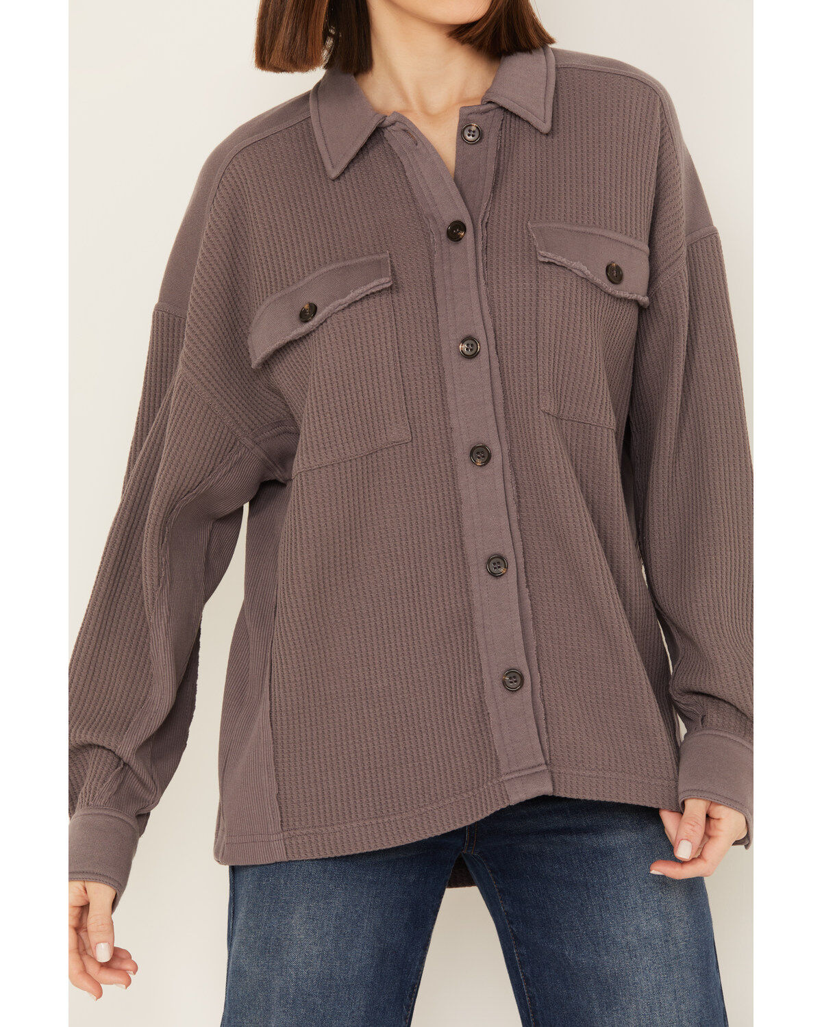 Cleo + Wolf Women's Oversized Knit Button Up Shirt