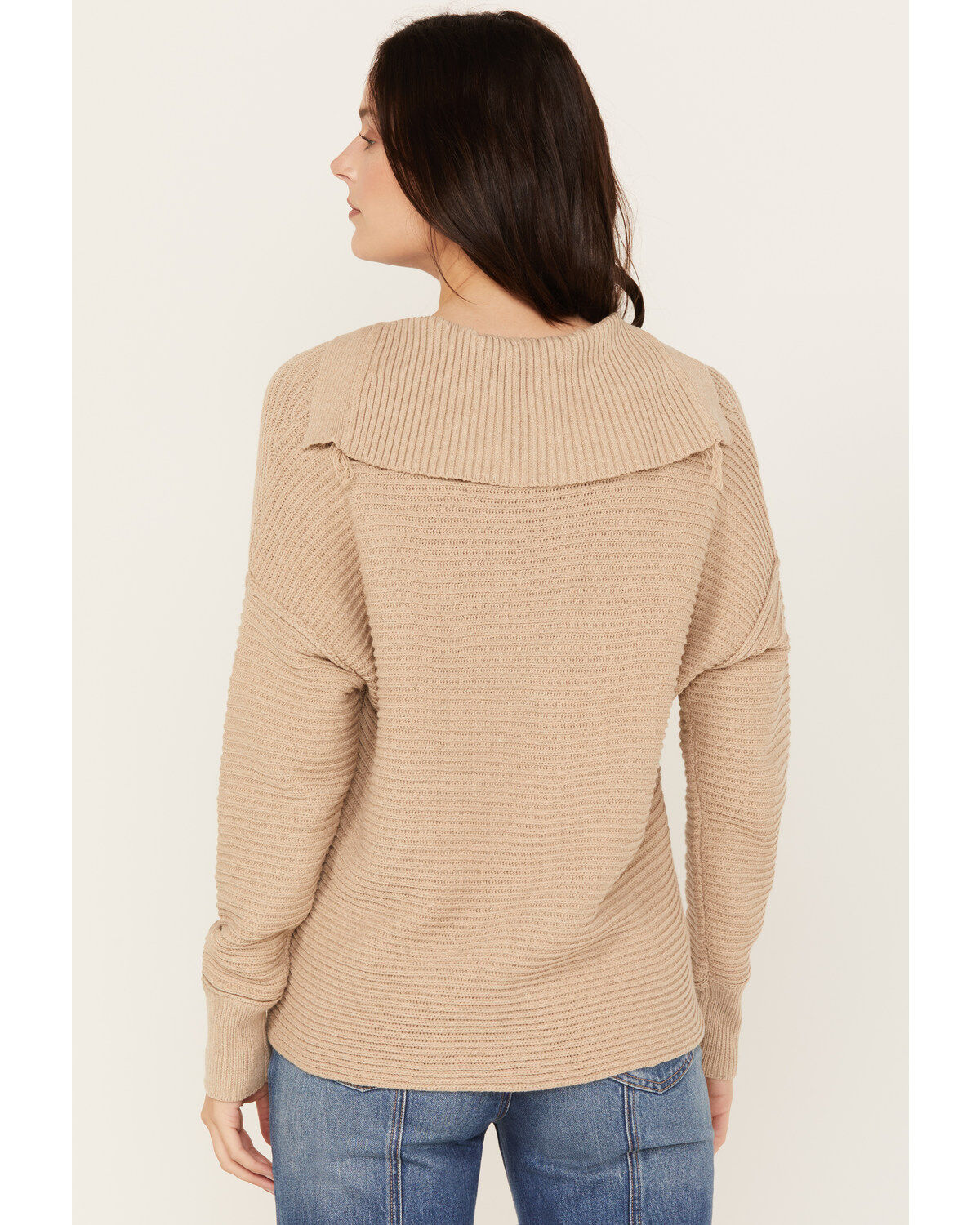 Cleo + Wolf Women's Drop Shoulder Ribbed Sweater