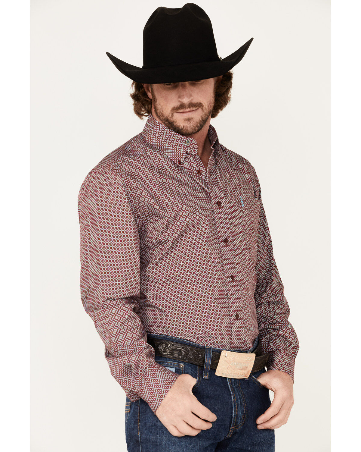 Cinch Men's Modern Fit Geo Print Button-Down Western Shirt
