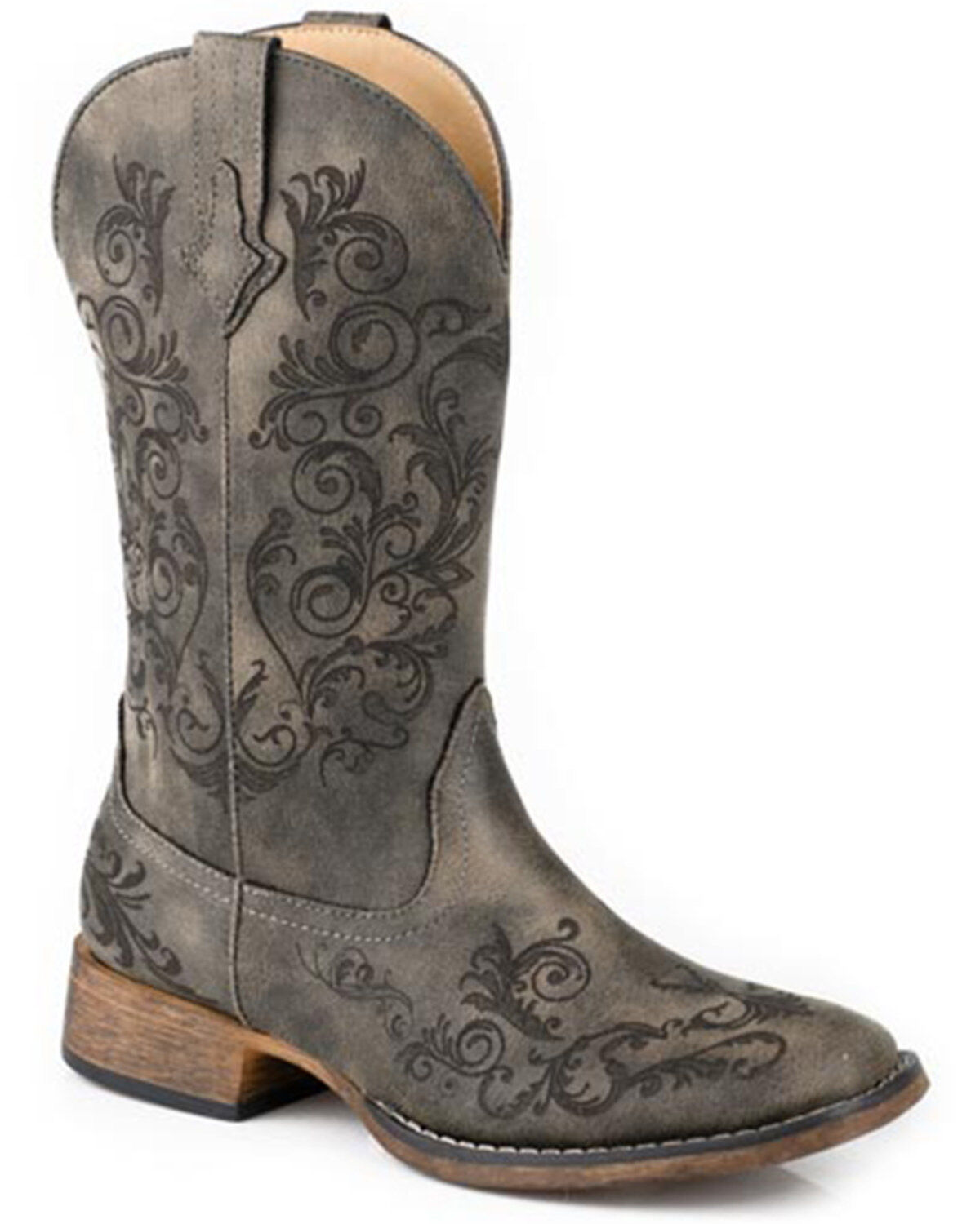 Roper Women's Bailey Laser Embroidered Western Boots - Broad Square Toe