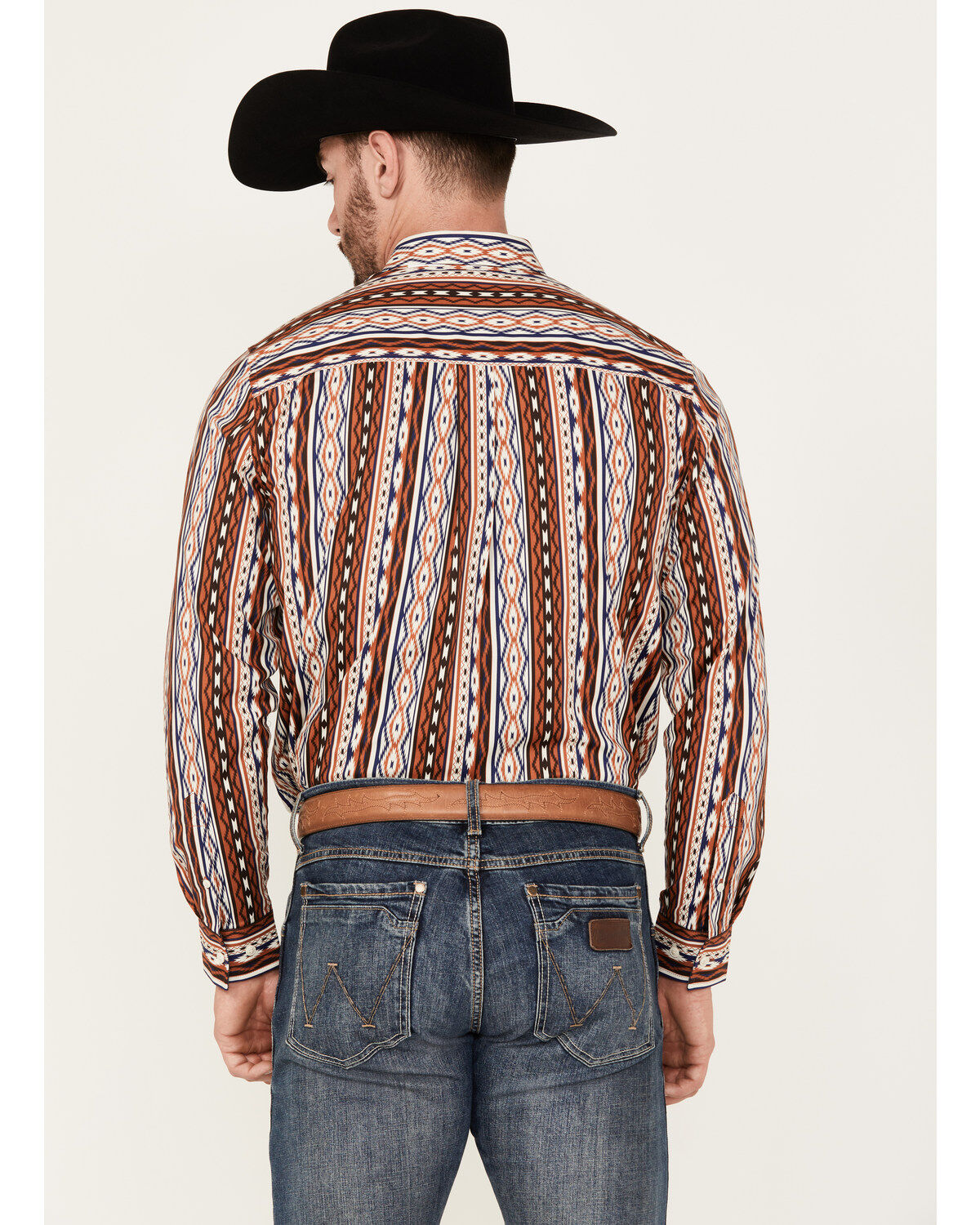 RANK 45&reg; Men's Big Sky Southwestern Striped Print Long Sleeve Button-Down Stretch Western Shirt